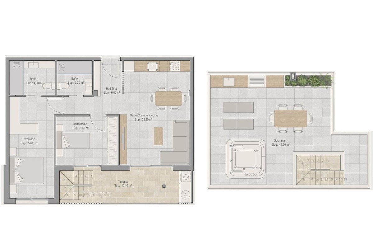 2 soveroms Penthouseleilighet Galleribilde