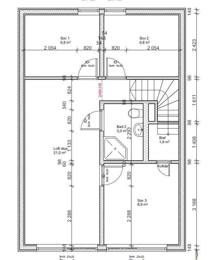 planløsning 2 etg Galleribilde