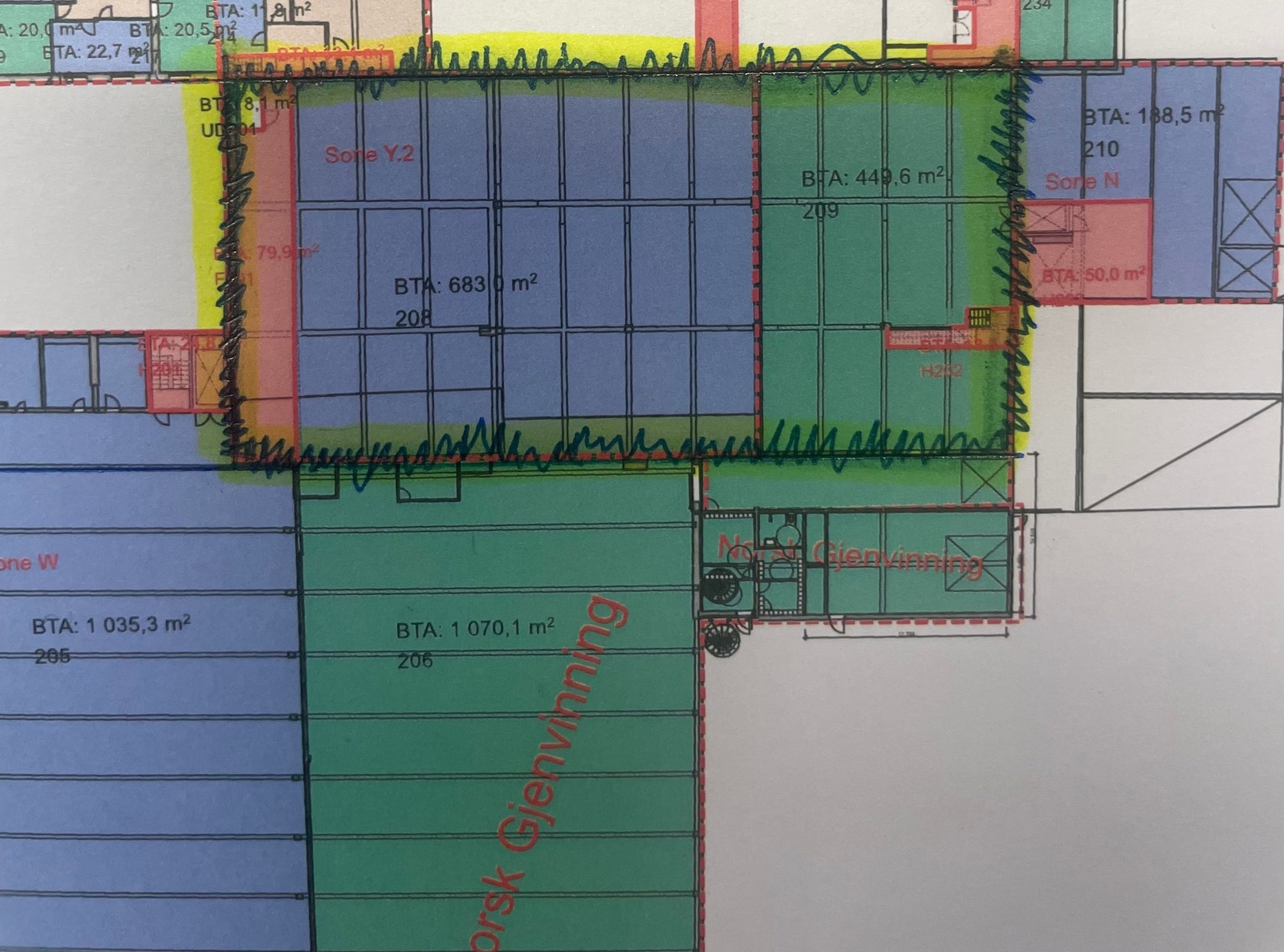 Areal 2
Hall 208 + 209.
Tot. 1132 m2. Kr. 450 pr. m2/år + mva. Galleribilde