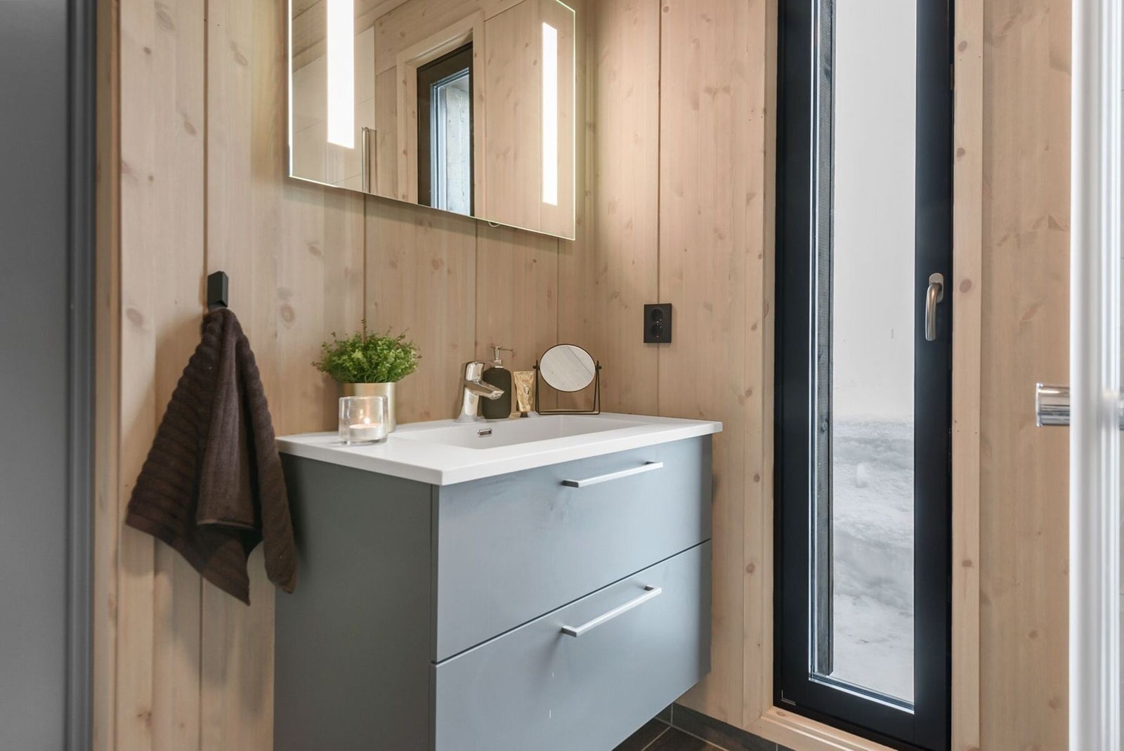 Foto fra bad i en av våre visningshytter Galleribilde