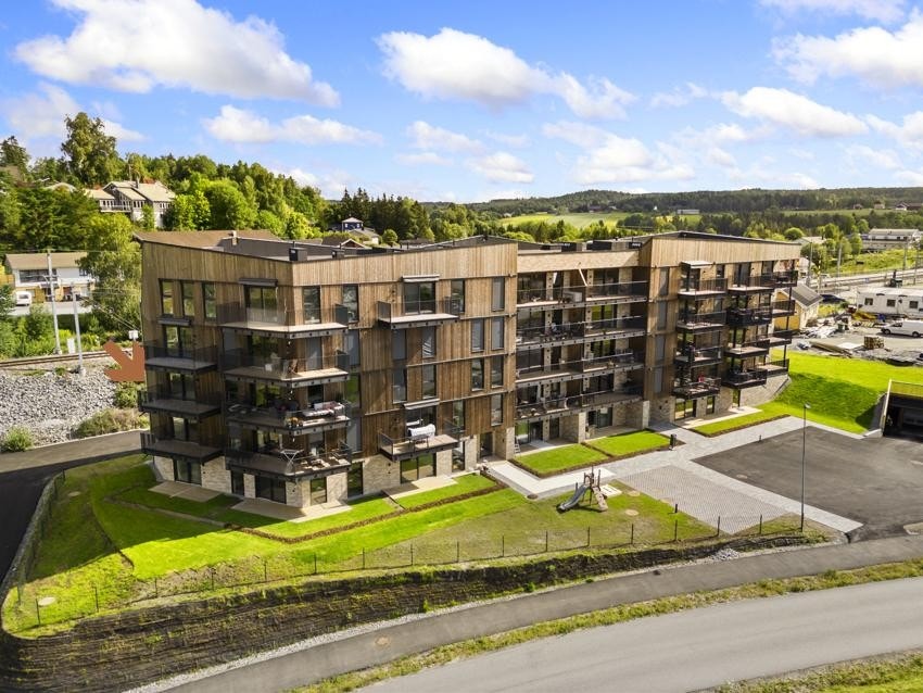 Fasade. Pilen viser beliggenheten til denne leiligheten. Galleribilde