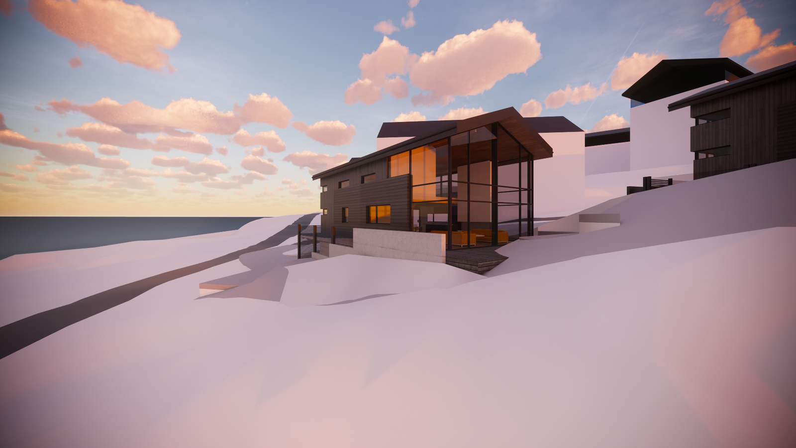 Illustrasjon. Fra tomten er det kort vei til bakken med ski-in mulighet. Galleribilde