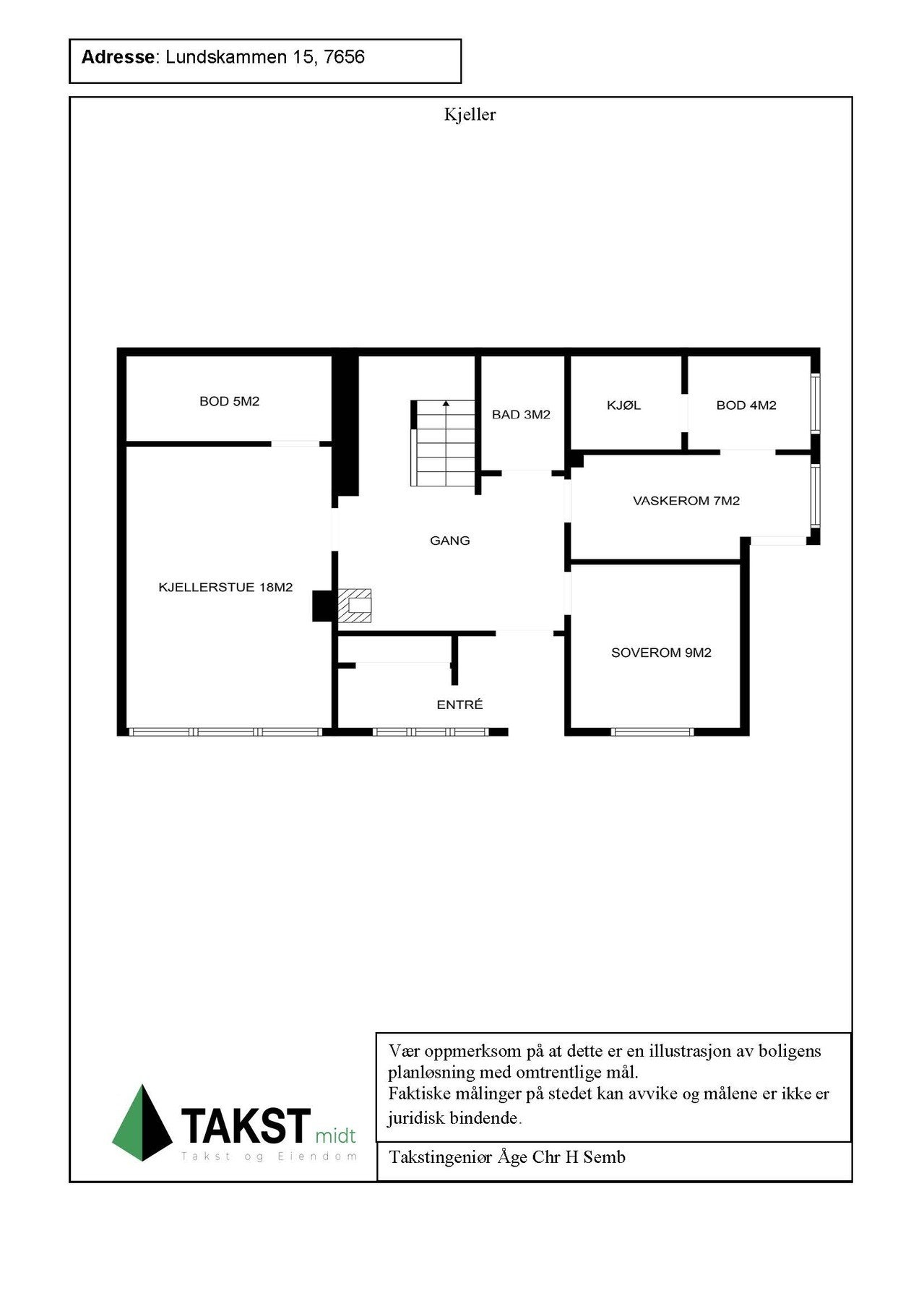 Planløsning sokkeletasje. Galleribilde