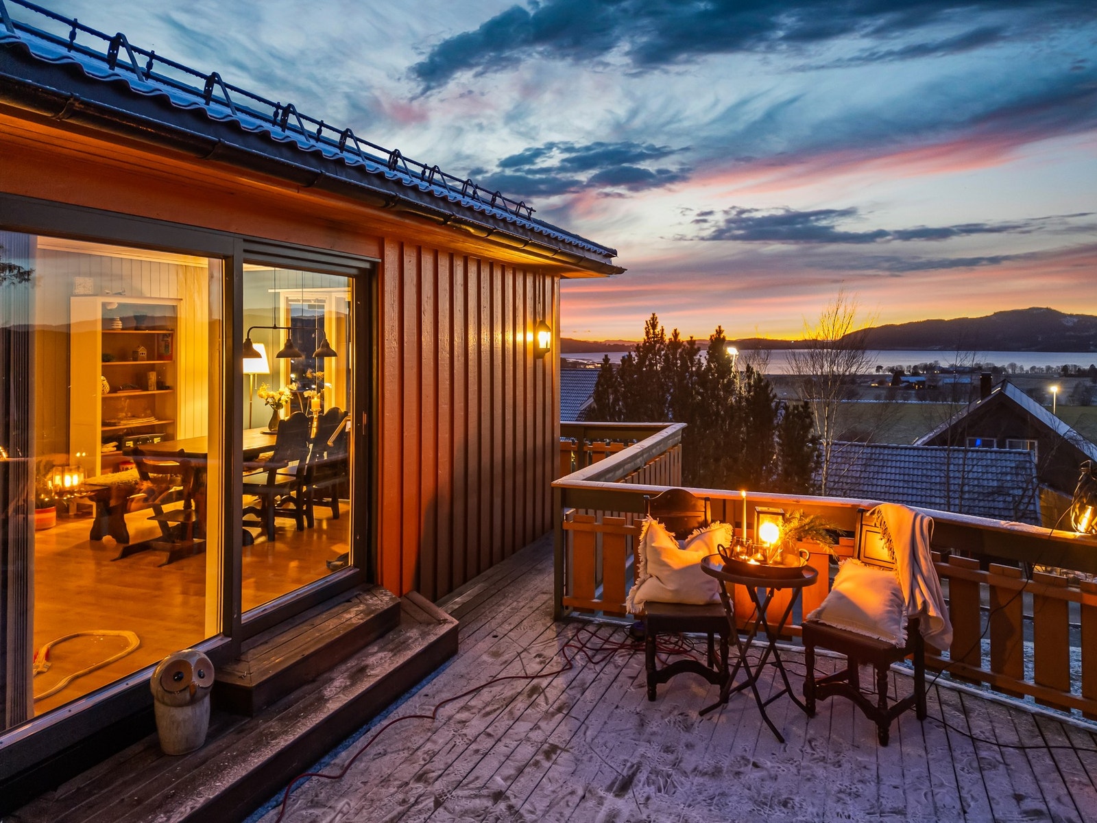 Pen utsikt fra terrassen. Galleribilde