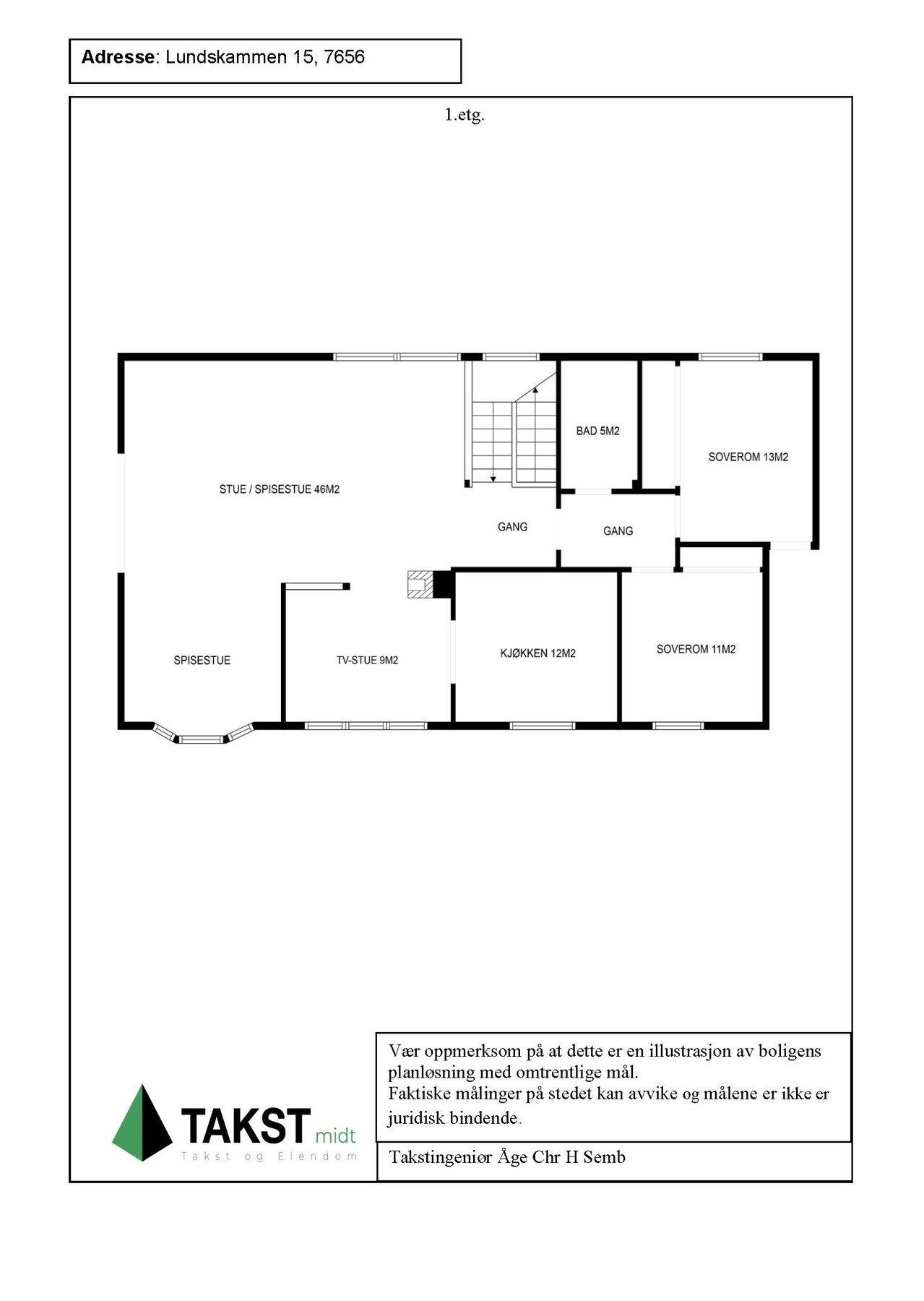 Planløsning hovedetasje. Galleribilde