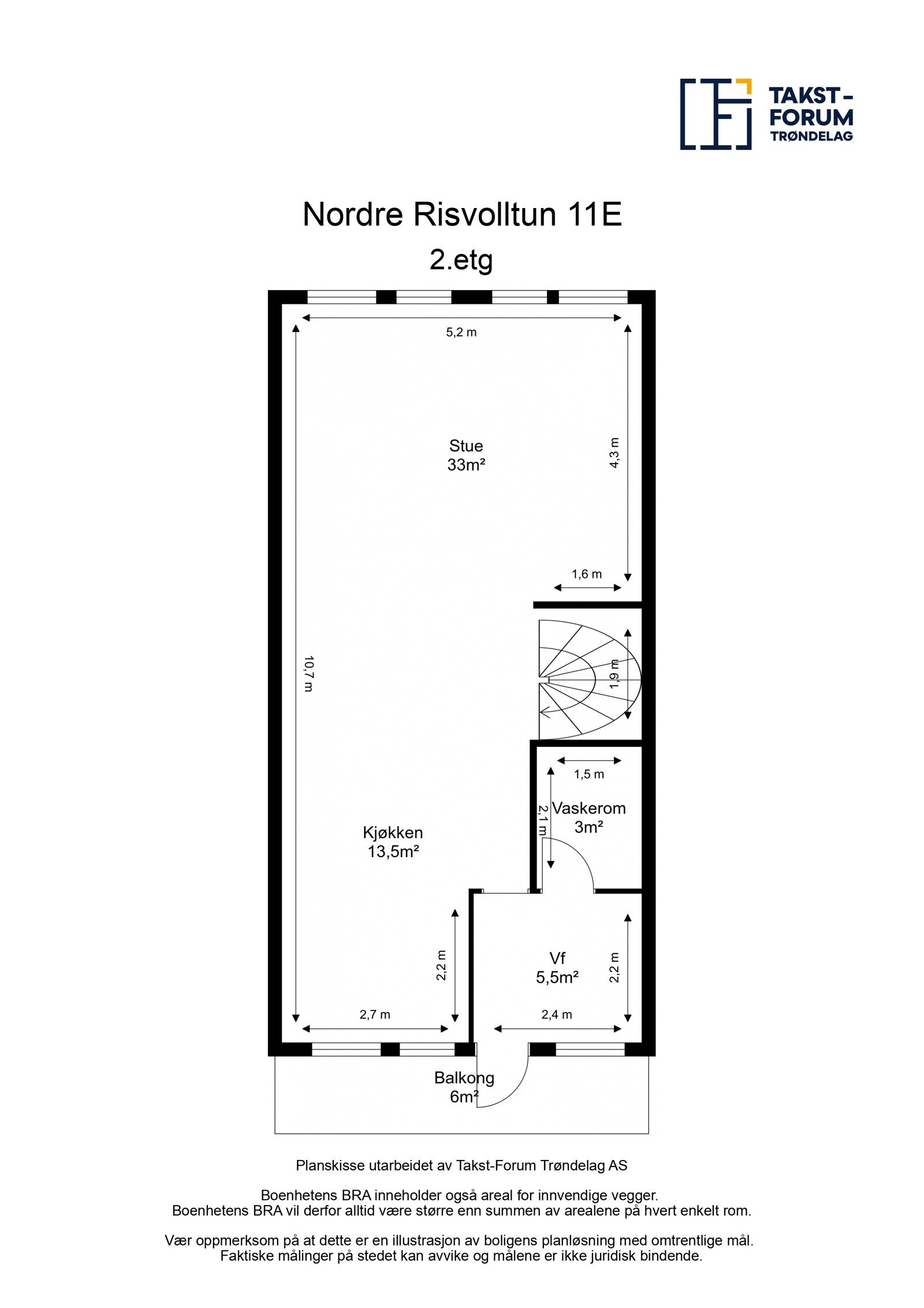 Planskisse 2. etasje fra takstmann Galleribilde