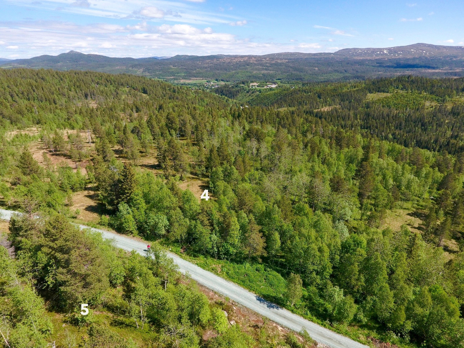Utsikt mot øst, nord-øst og tomtene F4 og F5 Galleribilde