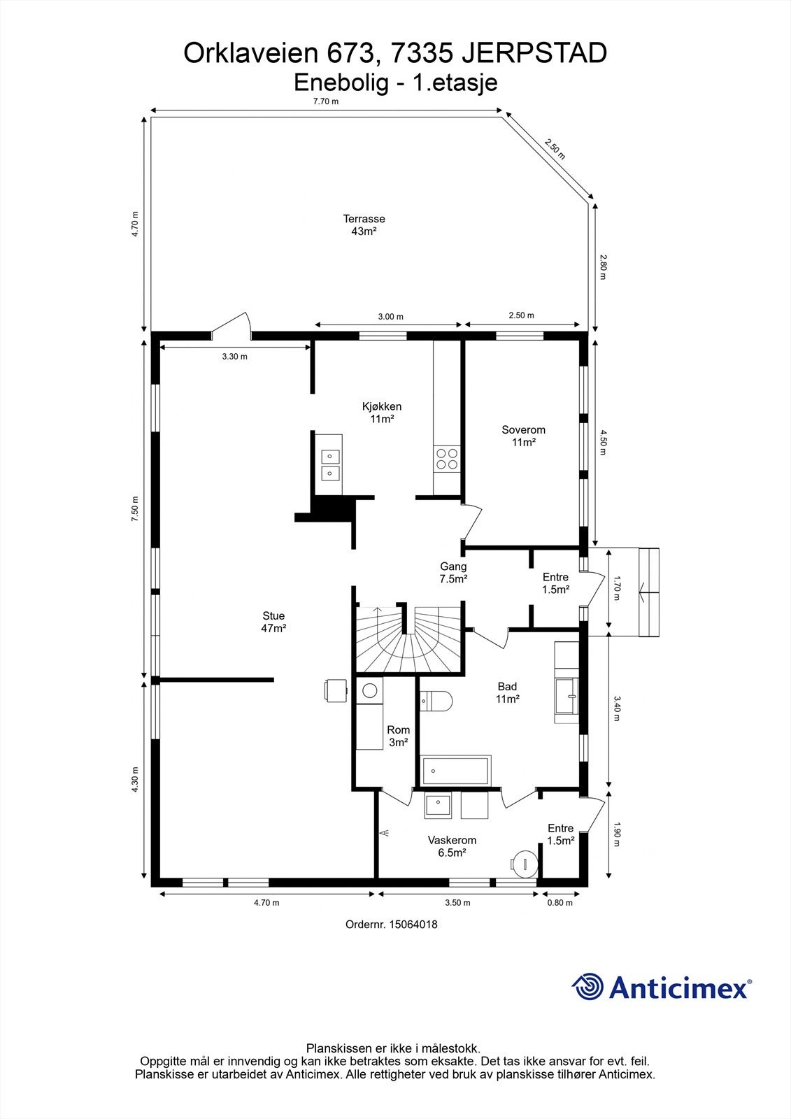 Planskisse 1. etasje. Galleribilde