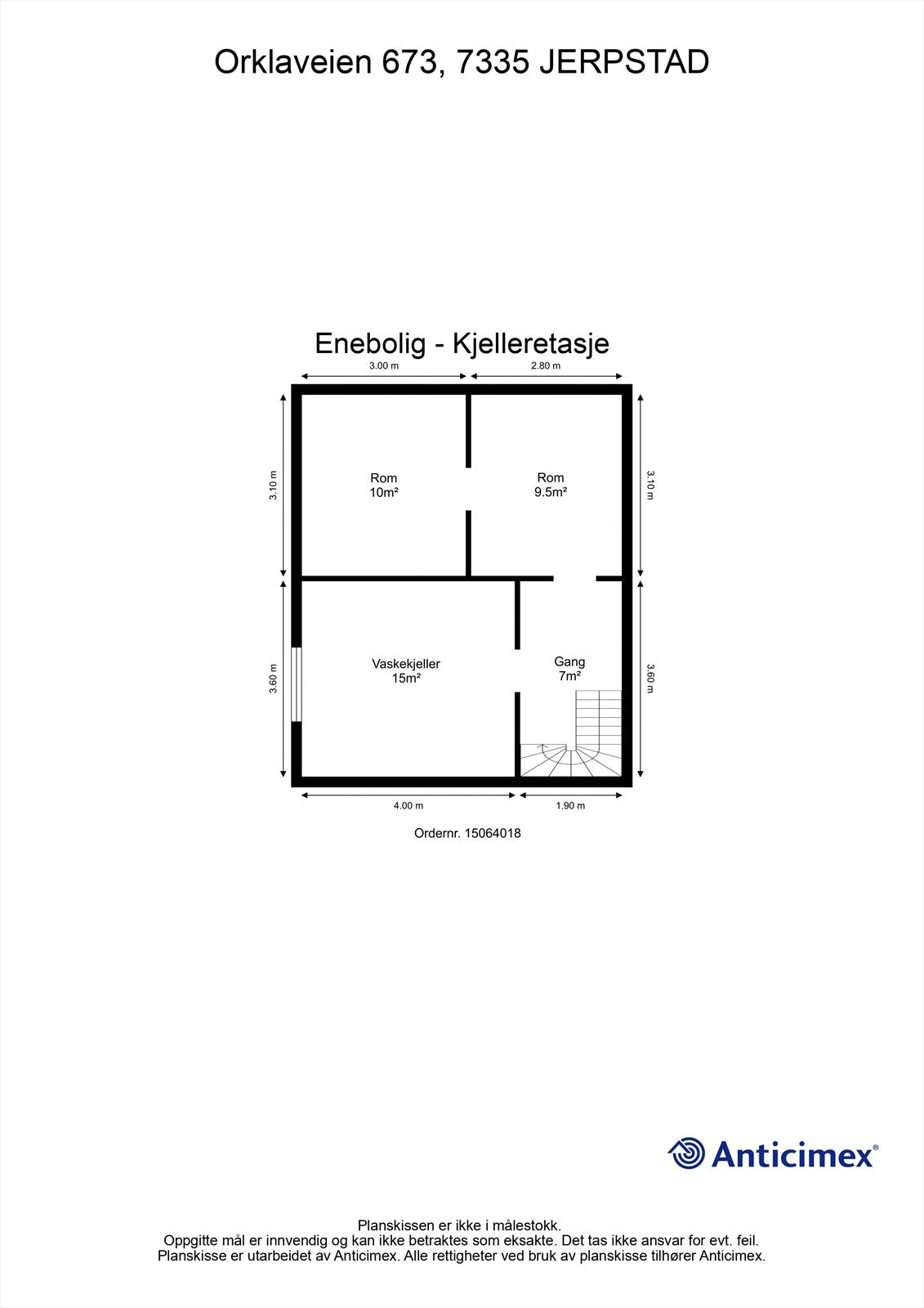 Planskisse kjelleretasje. Galleribilde