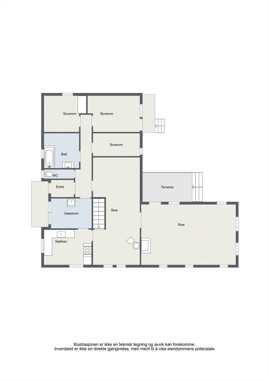 Planskisse over boligen Galleribilde