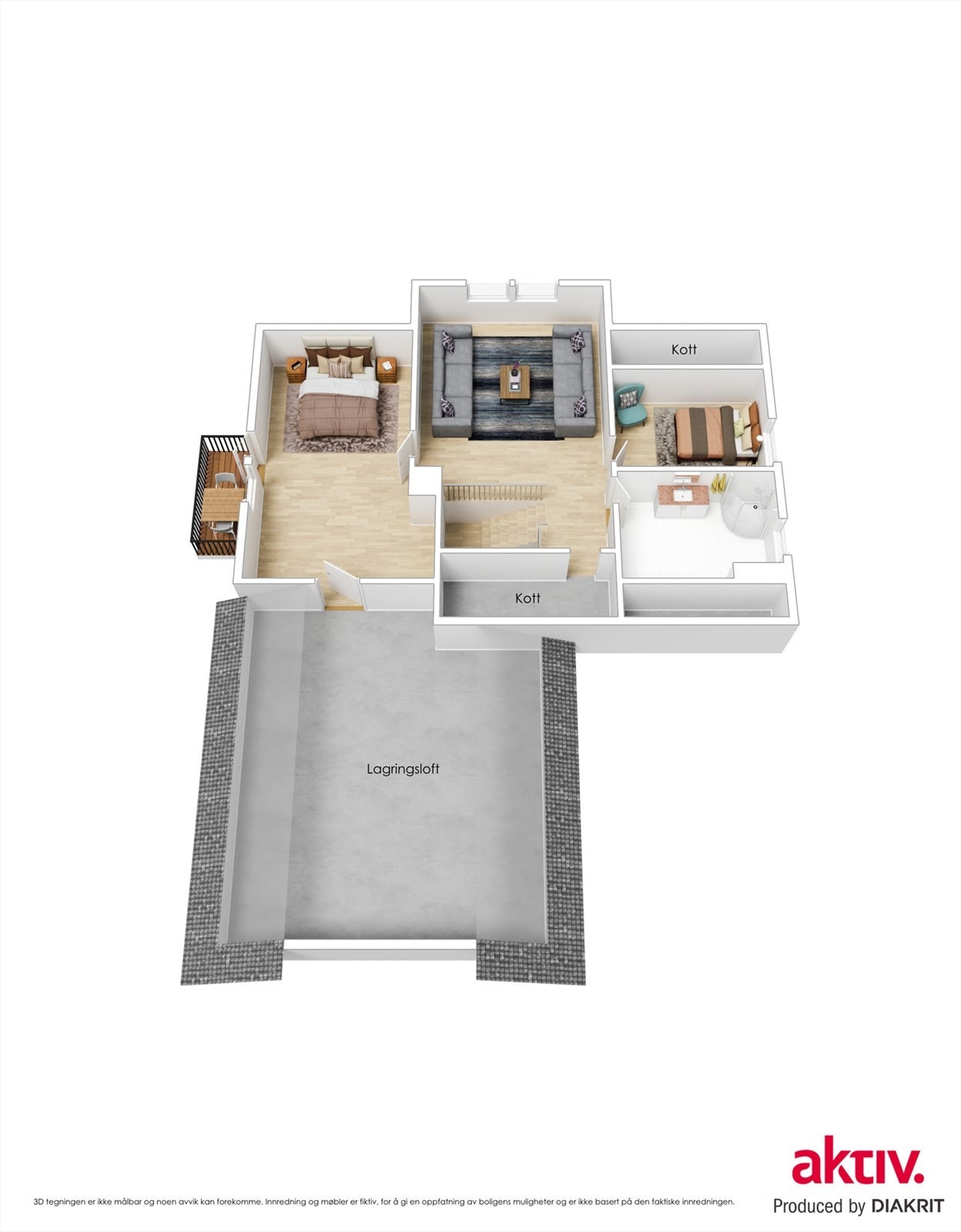 Plantegning loft Galleribilde