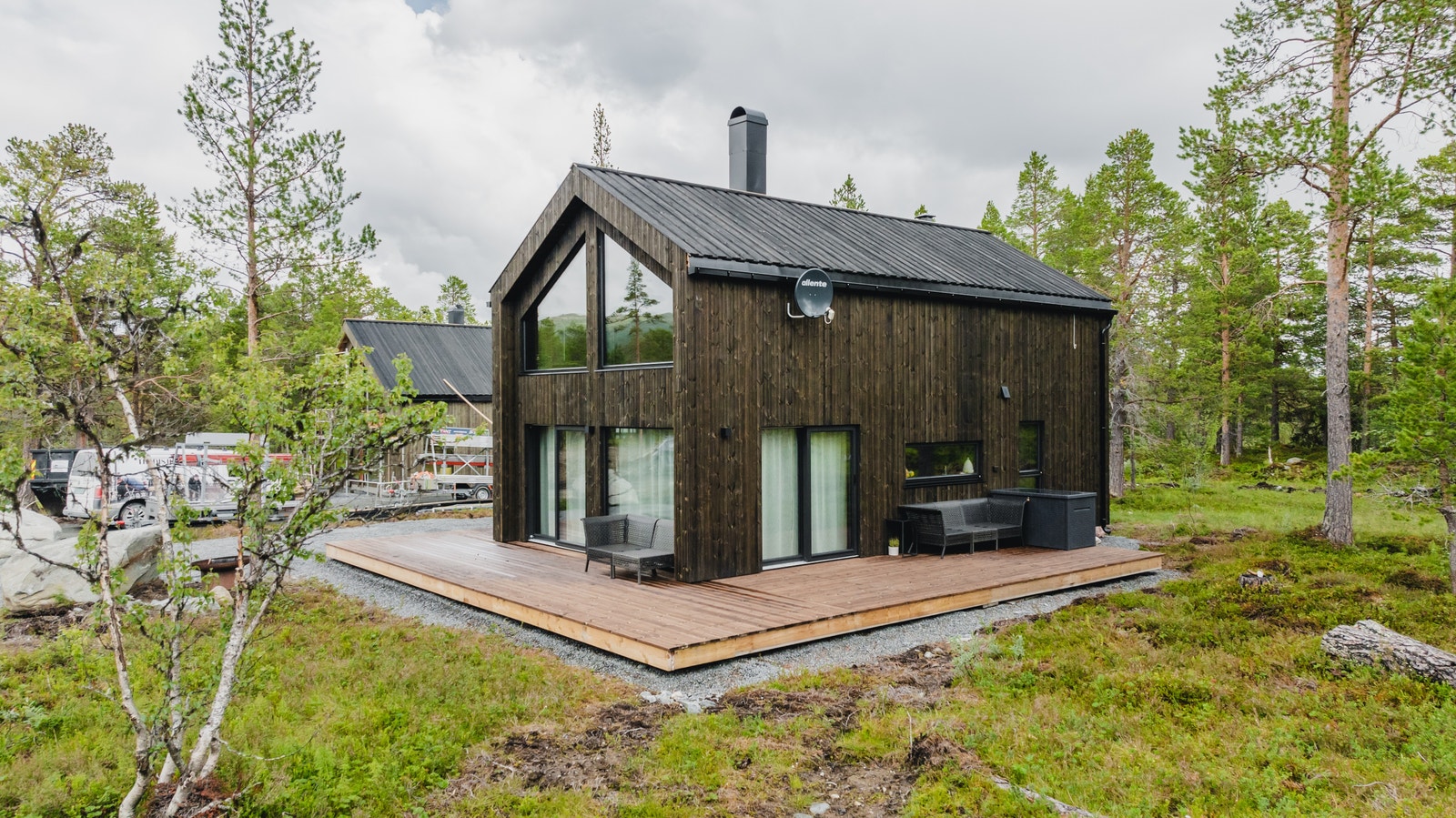 Eksteriørbilde av prosjektert hyttemodell (kundetilpasset) Galleribilde