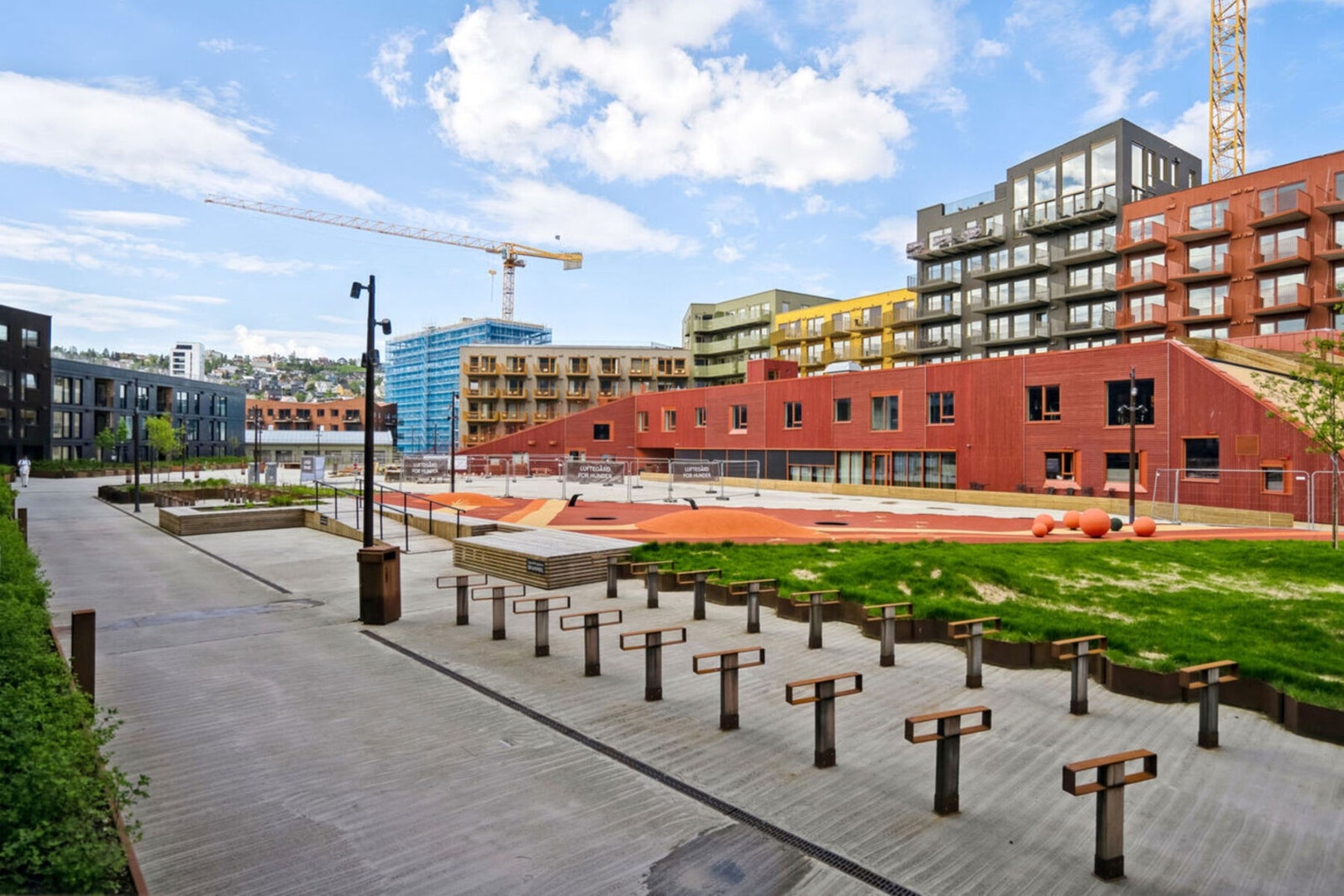 I gårdsrommet ligger fellesarealbygget. Her kan beboerne på Vervet benytte seg av flere flotte fasiliteter. Galleribilde