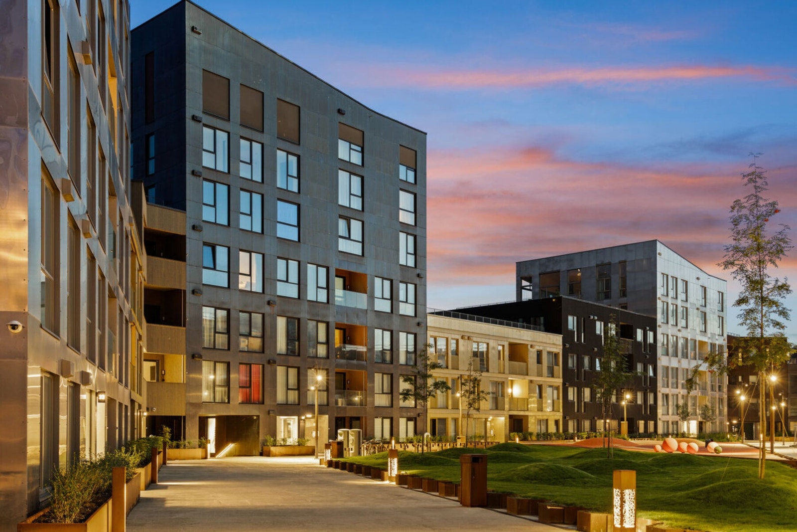 Leiligheten ligger skjermet til mot gårdsrommet. Galleribilde