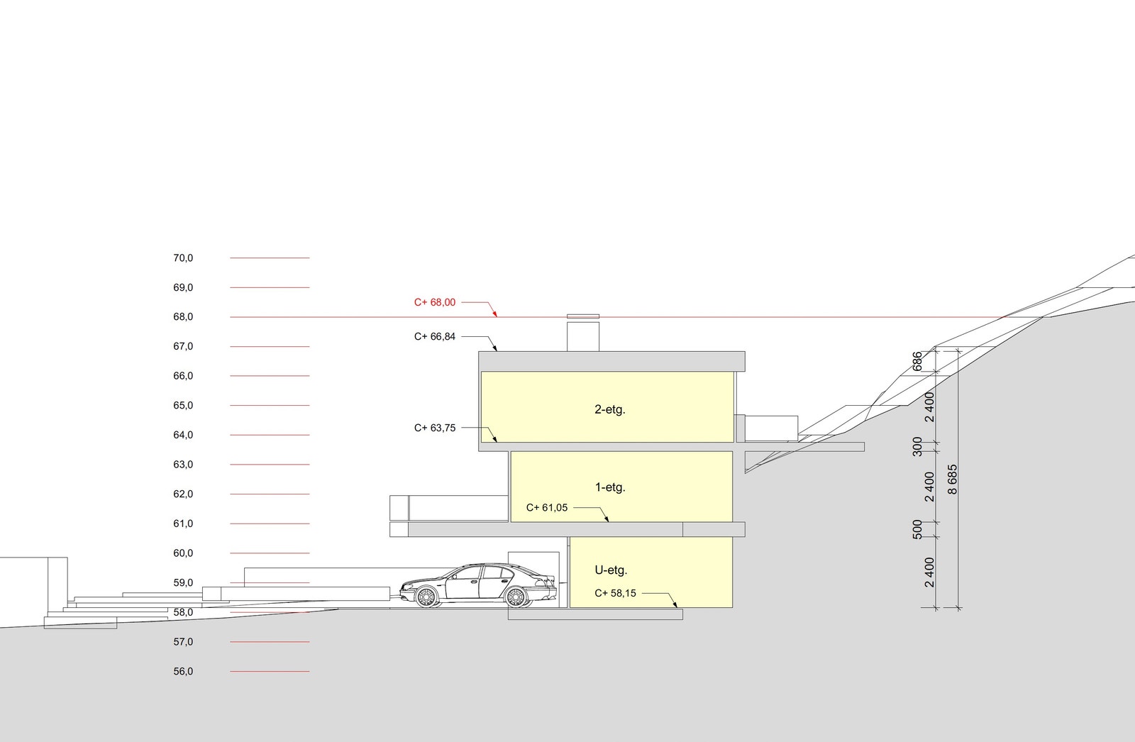 Snittegning på Tomt 2 Galleribilde