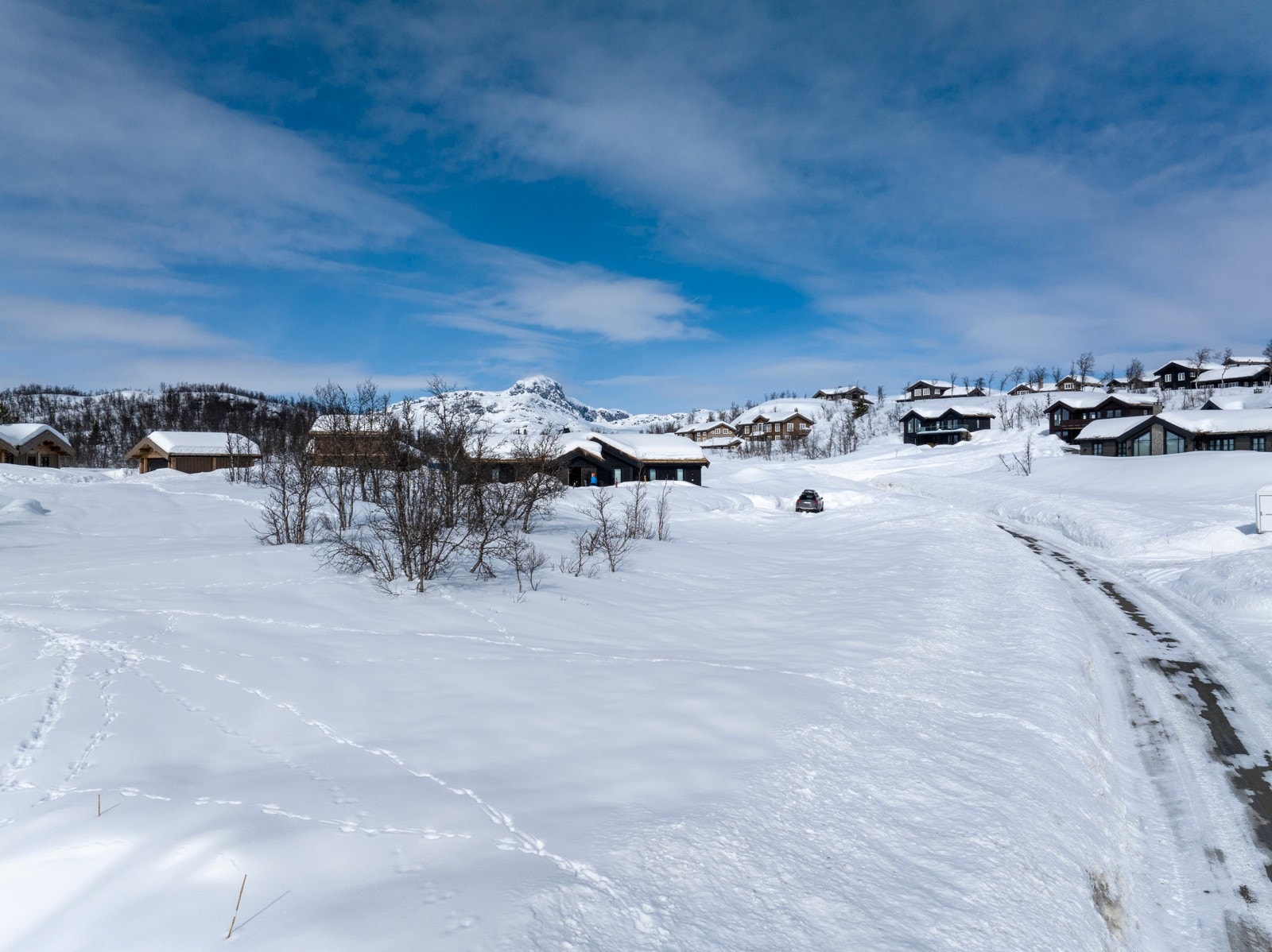 Utsikt mot Bitihorn fra tomten. Galleribilde