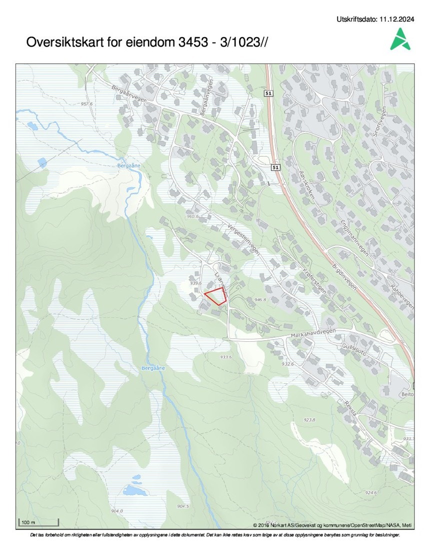Oversiktskart Lyarvegen 8 Galleribilde