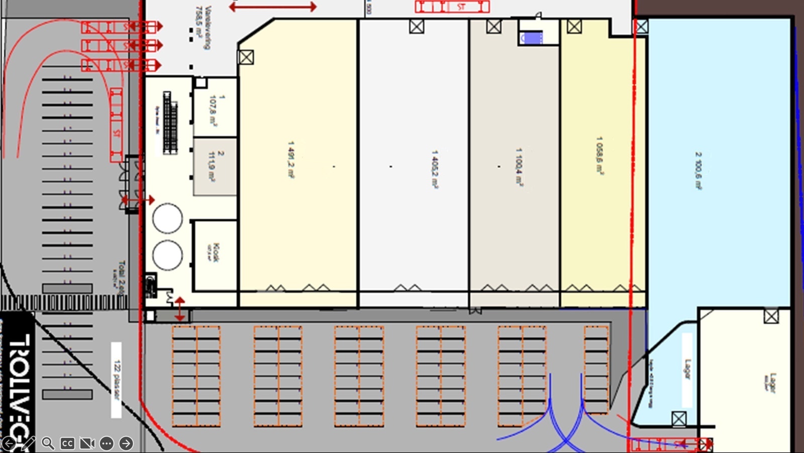 Plantegning over lokalene i 1 etasje. Galleribilde