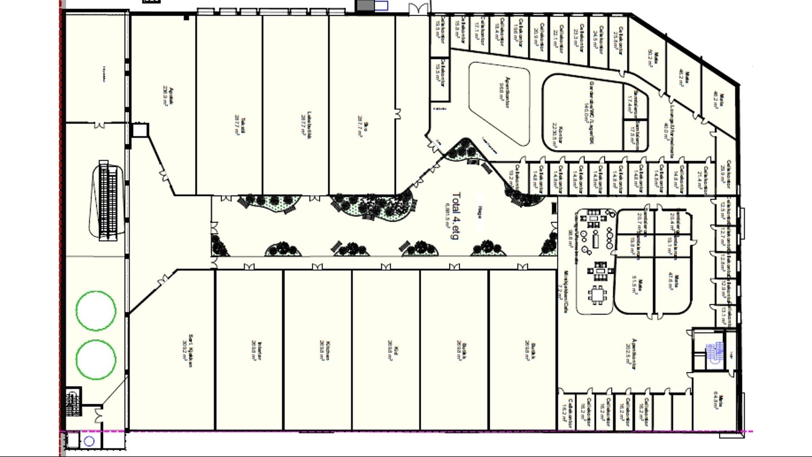 Plantegning over kontorfellesskap i 4 etasje. Galleribilde