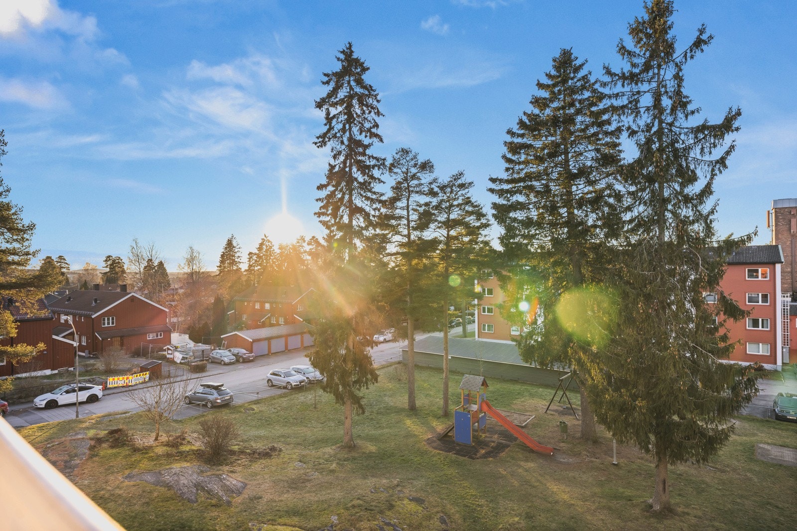 Hyggelig utsyn fra balkongen Galleribilde