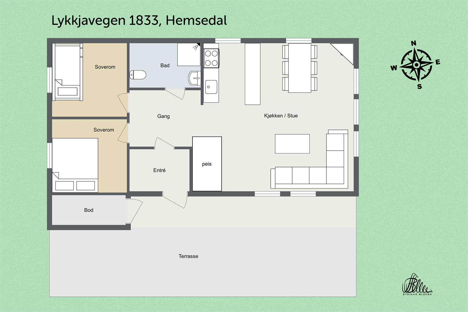 Plantegning, illustrativ Galleribilde