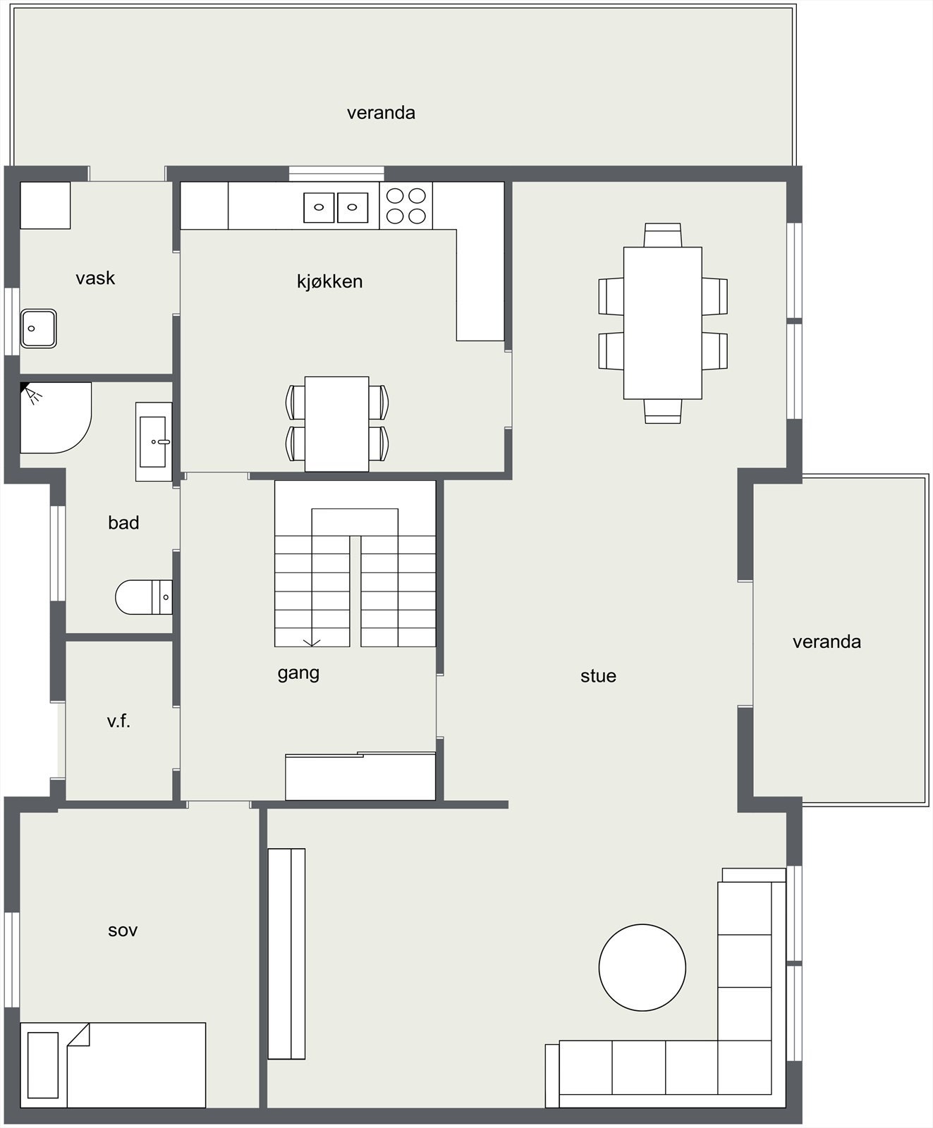 Plantegning første etasje. Galleribilde