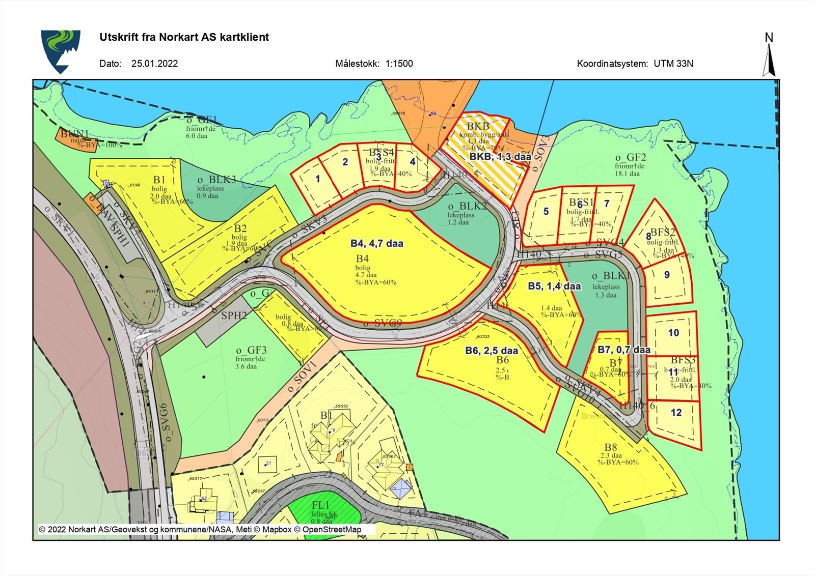 Reguleringsplankart. Galleribilde