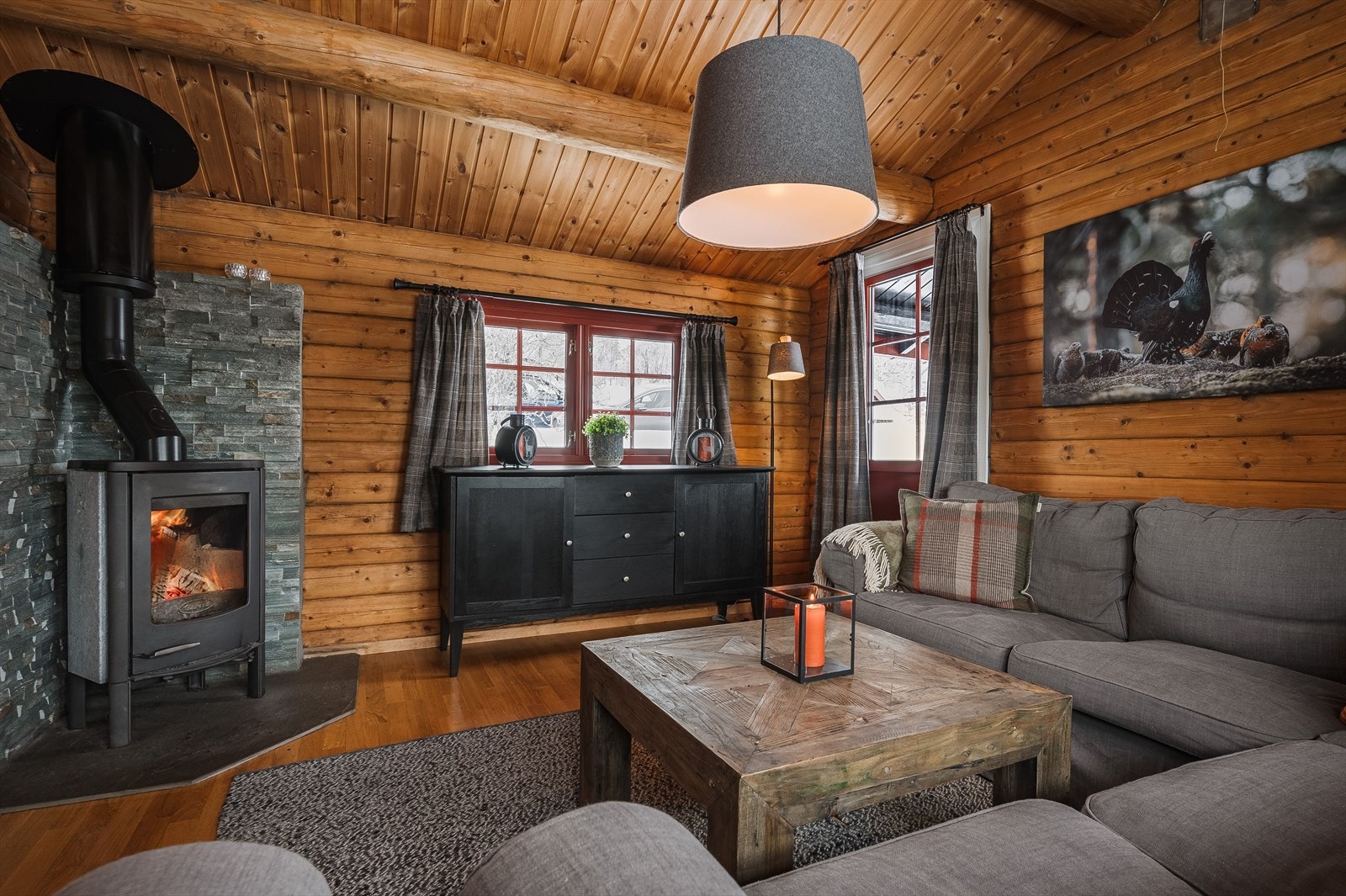 Fra stua er det utgang til terrassen. Galleribilde