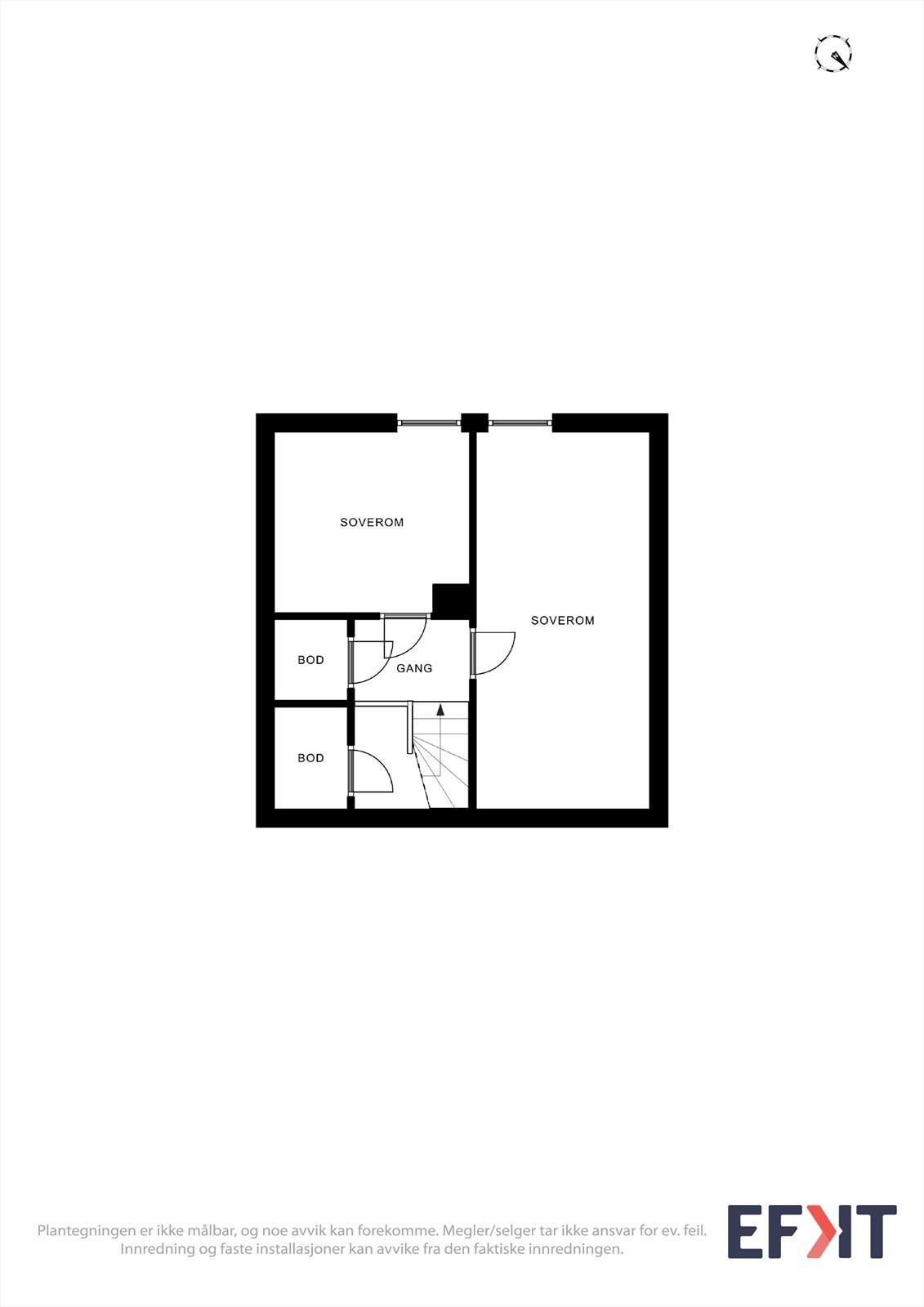 Hovedsoverommet her oppe er virkelig stort og er et rom tenåringen i huset kommer til å ønske å ha. Galleribilde