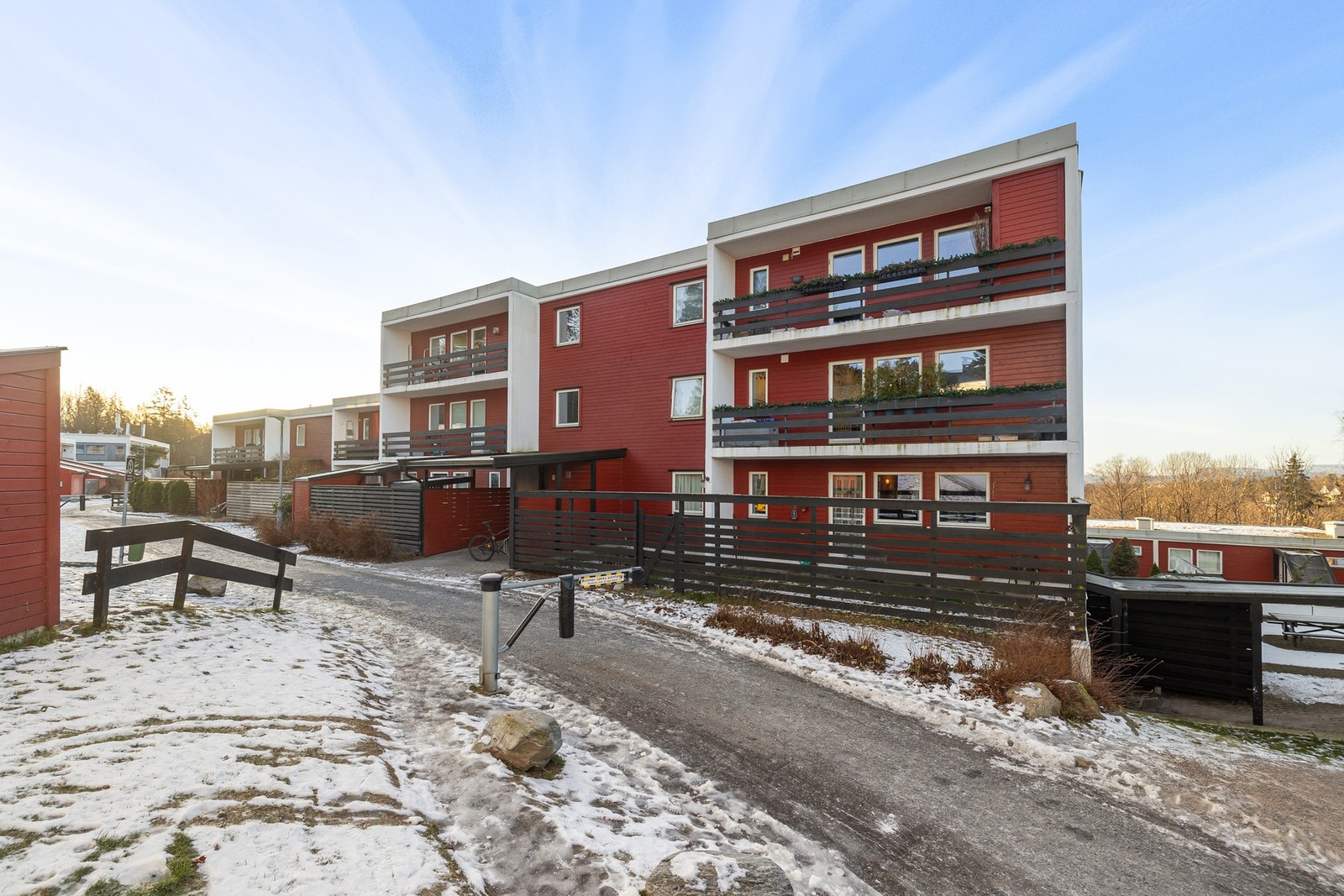 Her får du bilfrie internveier som leder inn til boligen. Galleribilde