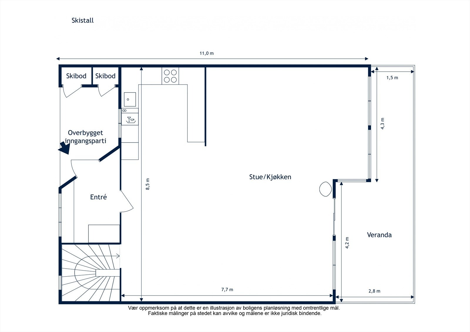 Plantegning 1. etasje Galleribilde