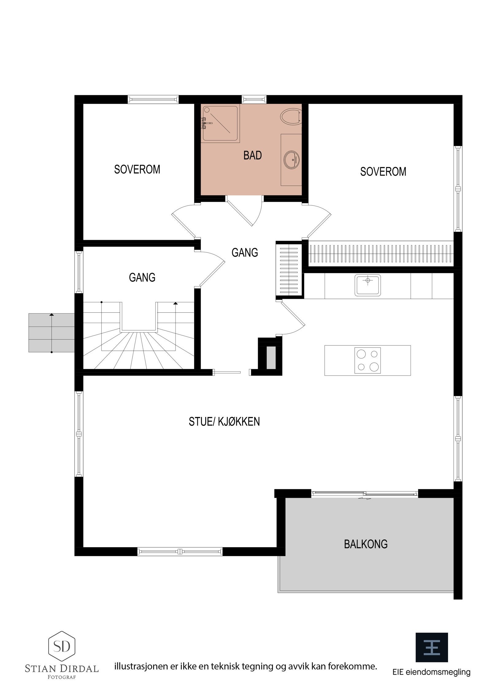 Plantegning 2. etg Galleribilde