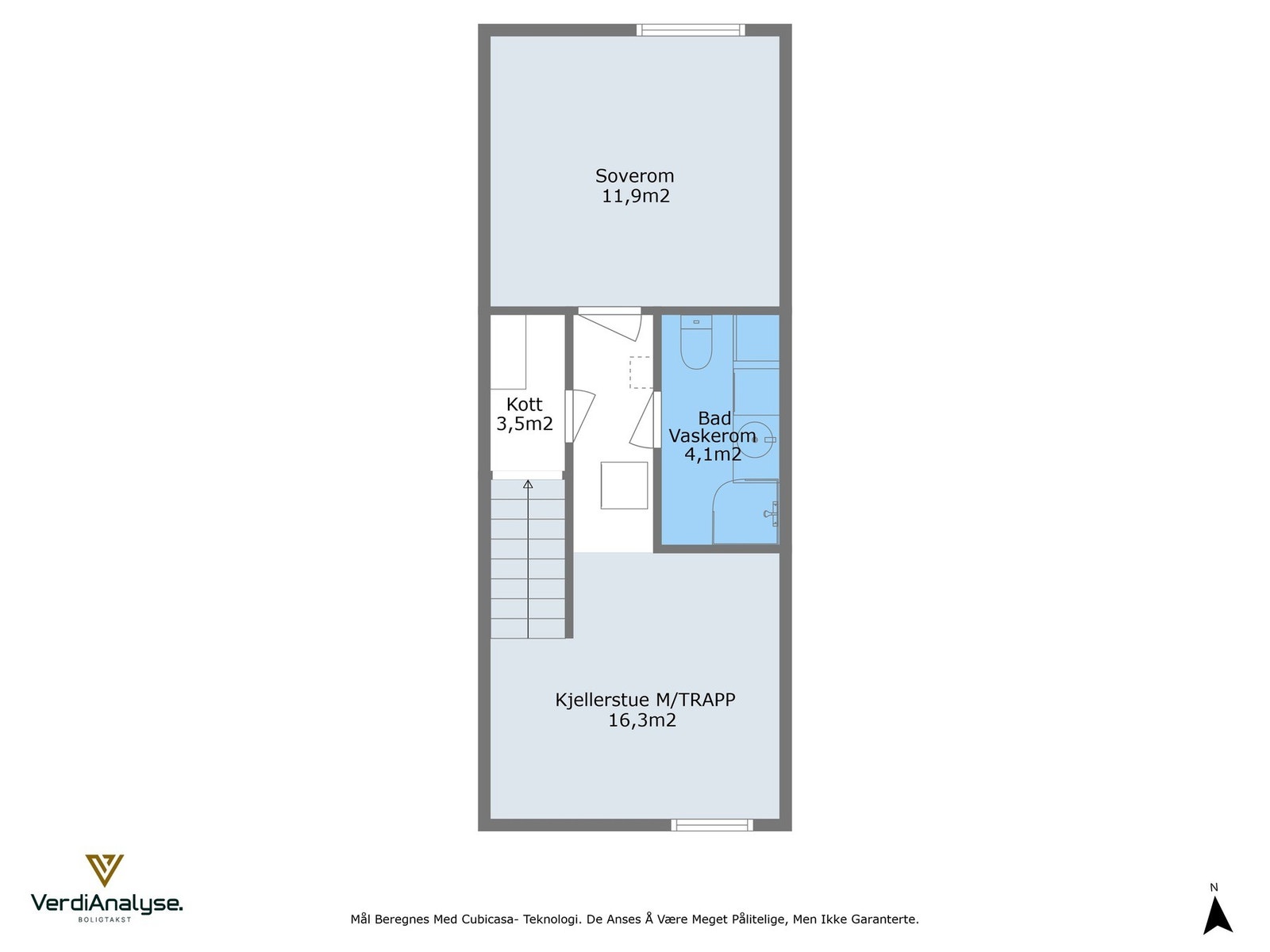 Planskisse med areal - kjeller Galleribilde