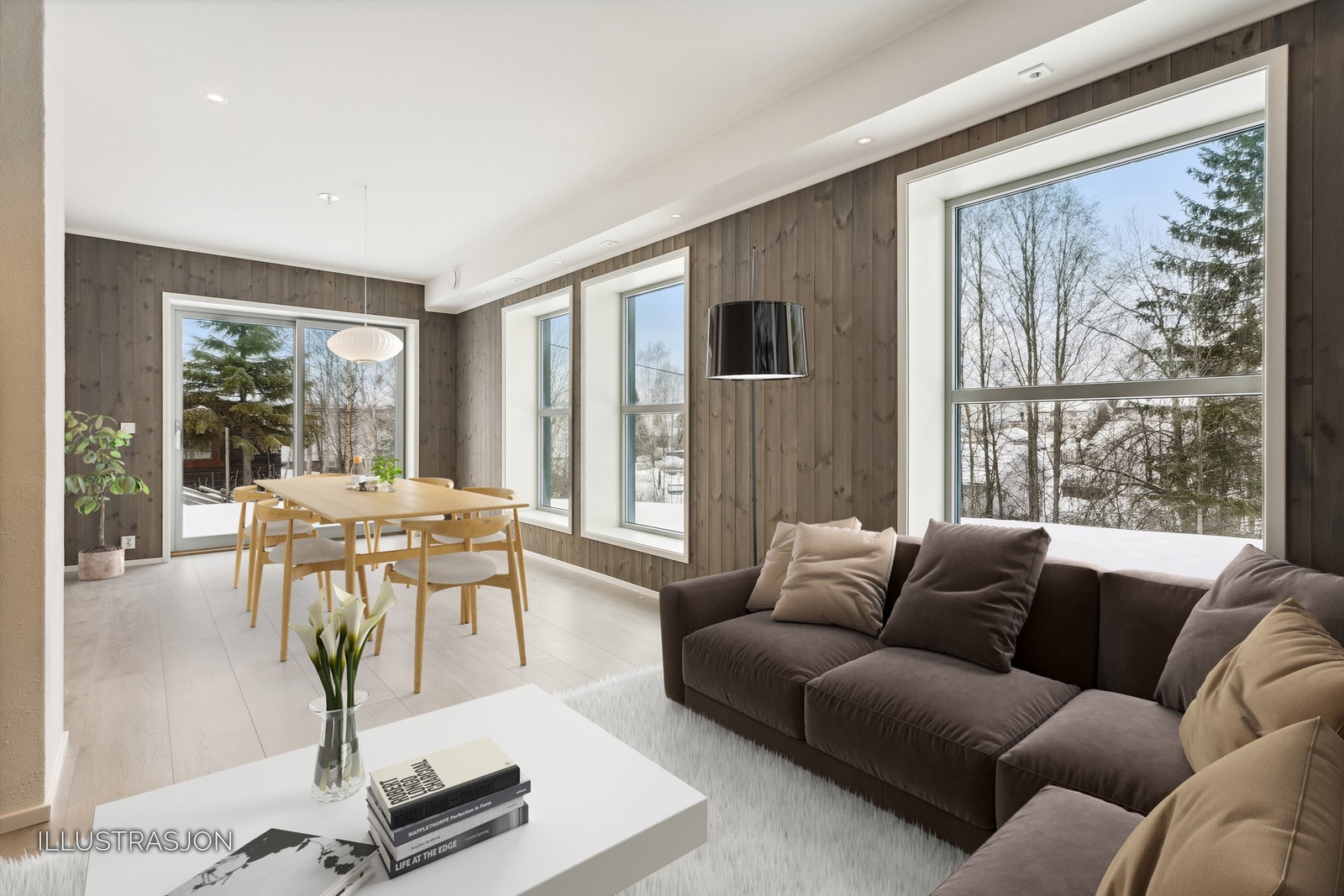 Stue med illusterte møbler Galleribilde