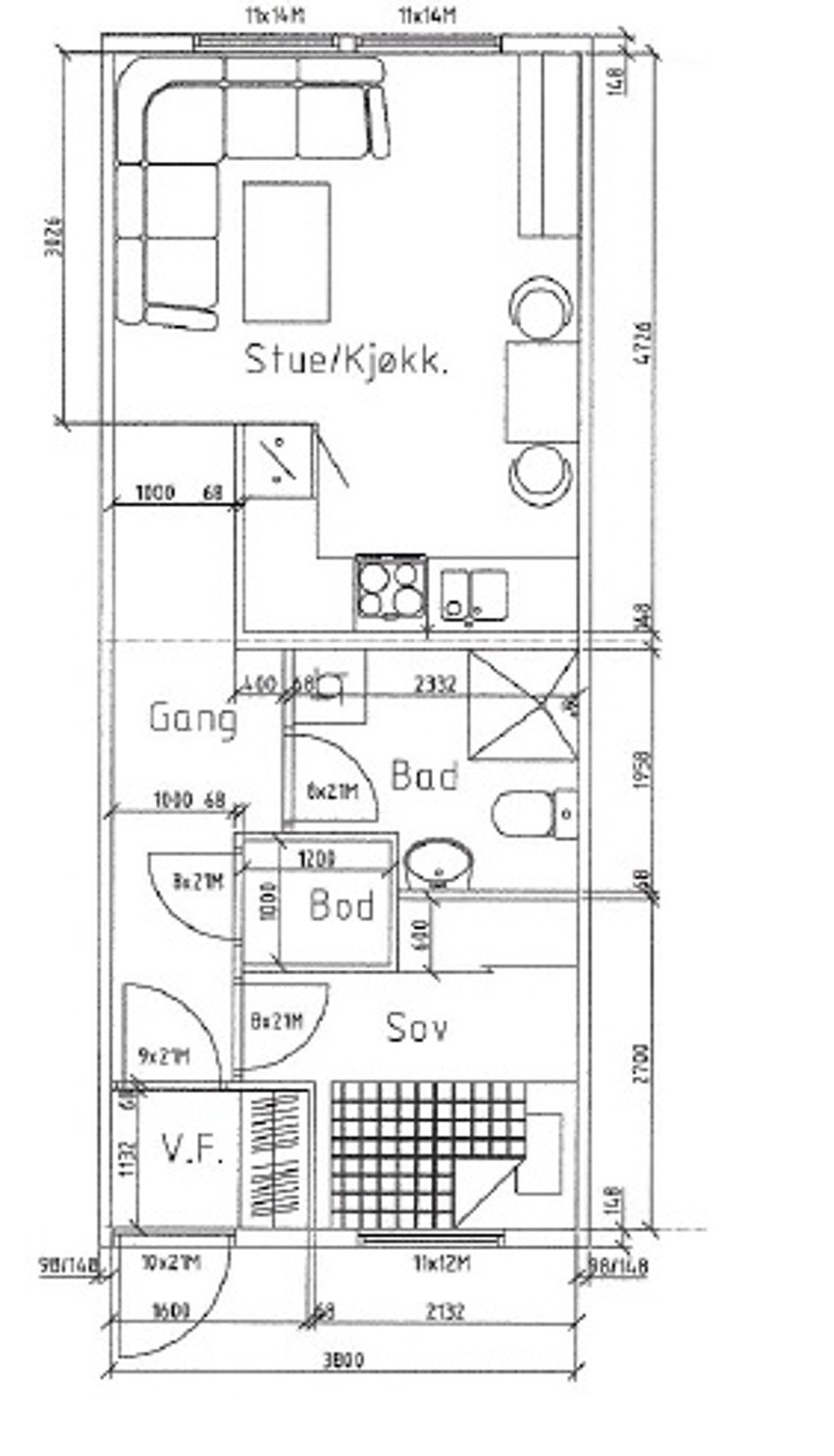 Plantegning type 2 (Spesilvendt) Galleribilde