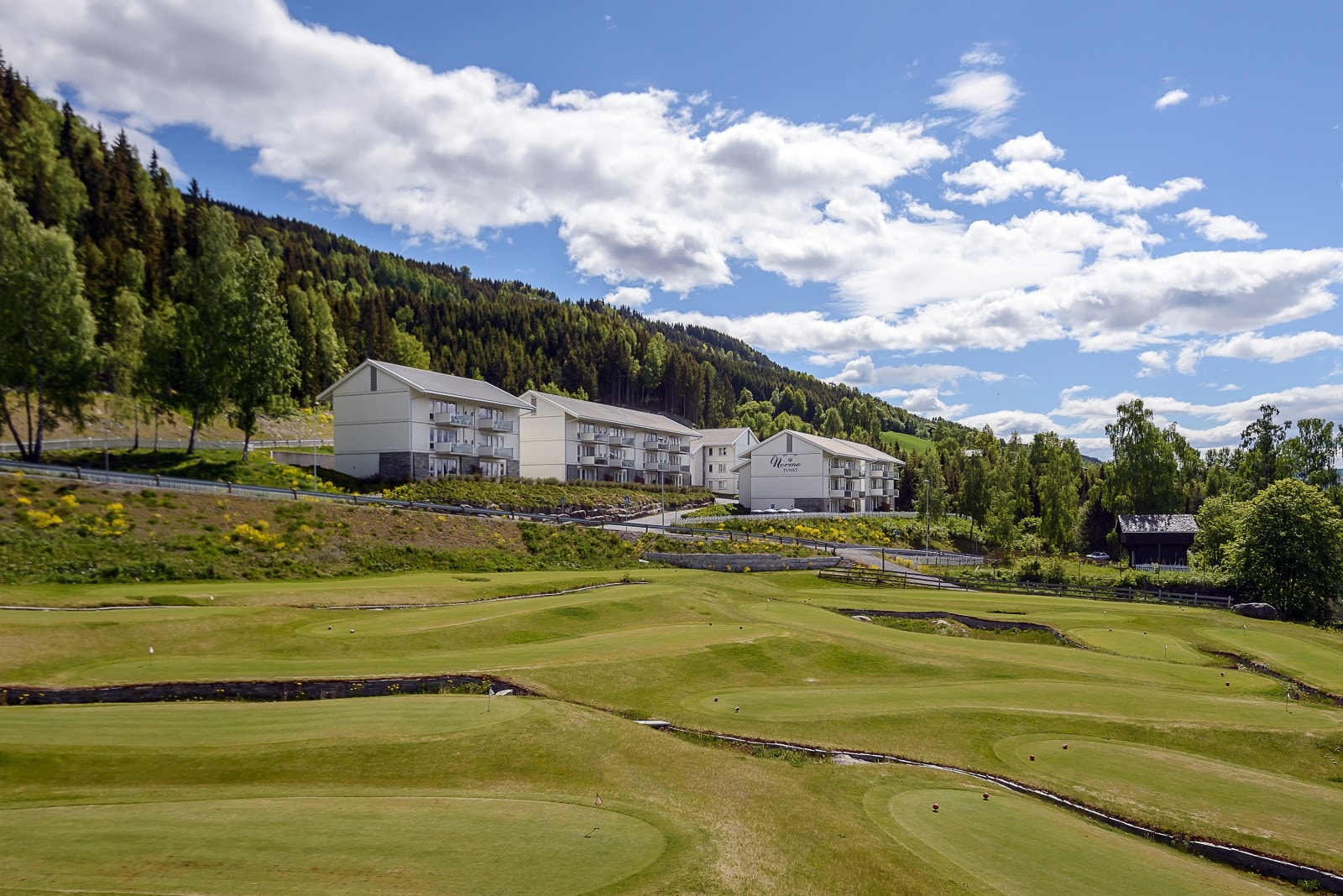 Nermotunet består av 42 fritidsleiligheter og en næringsseksjon og ligger rett ved siden av Nermo Hotell. Galleribilde