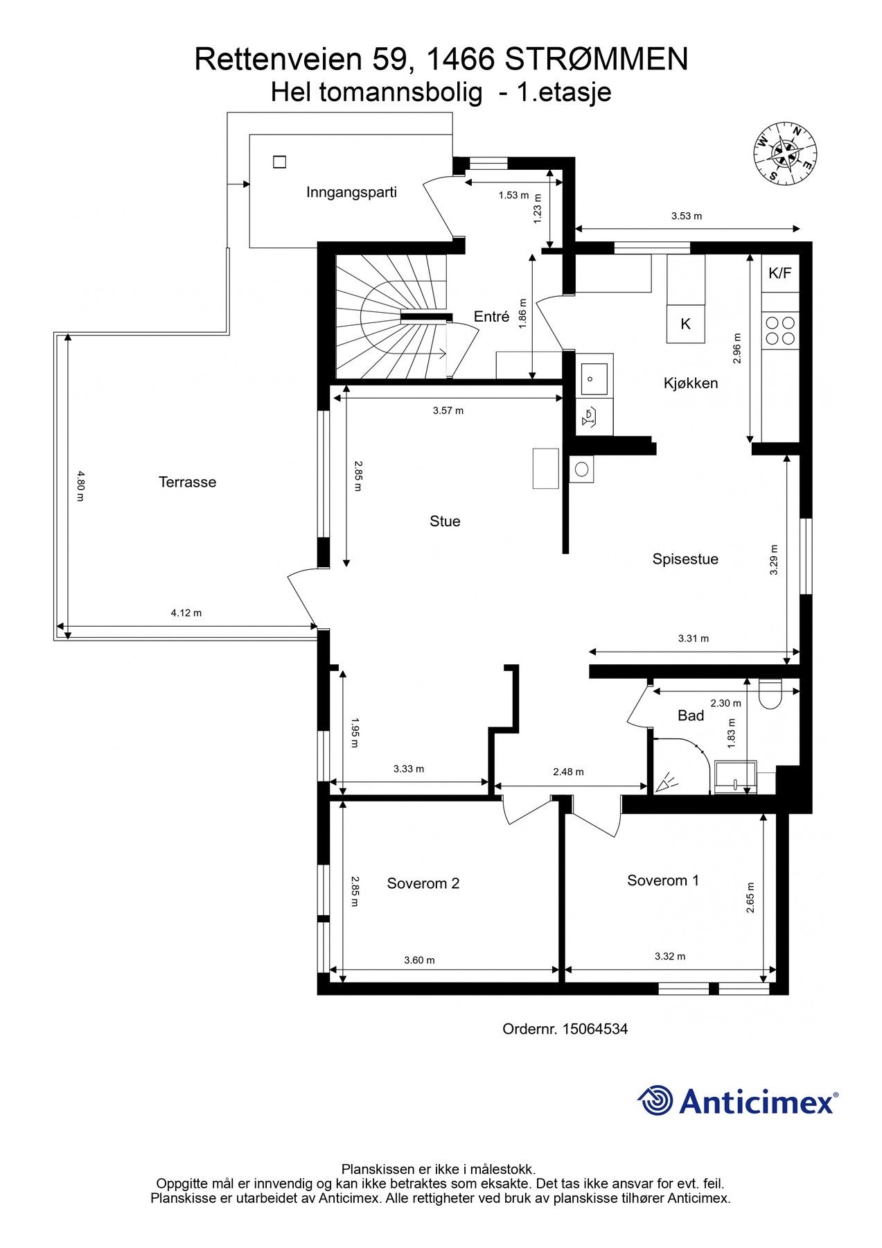 Plantegning 1. etasje Galleribilde