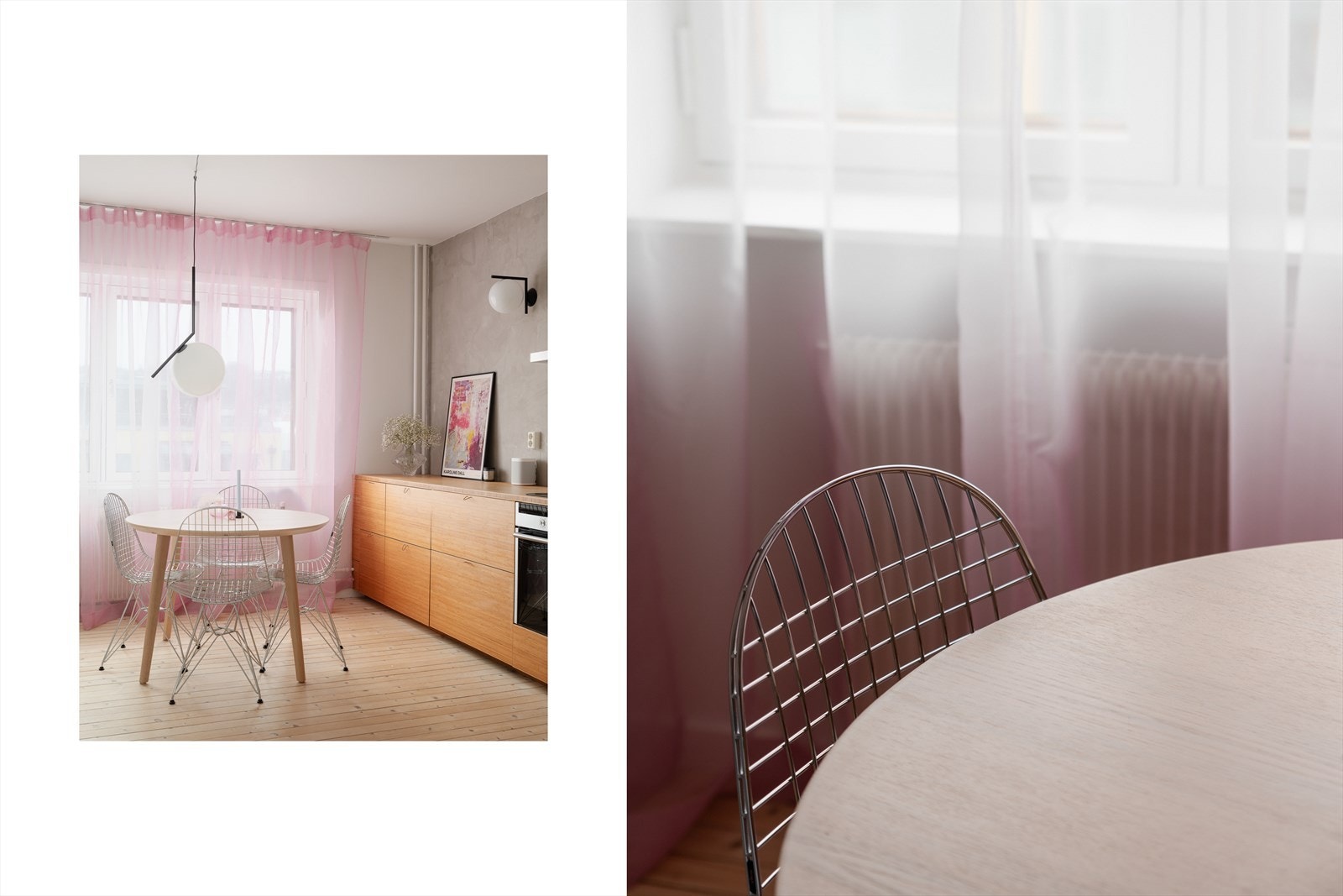 God plass til en stort, rundt spisebord for sosiale sammenkomster. Galleribilde