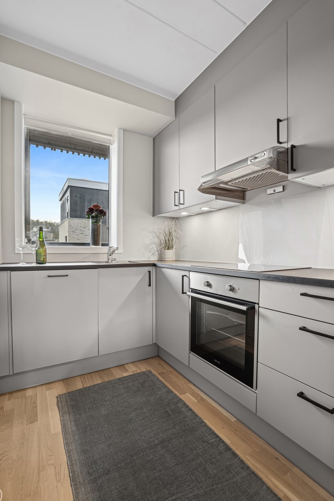 Induksjonstopp, stekeovn, oppvaskmaskin og kjøl/frys er integrert i innredningen. Automatisk vannstopper og komfyrvakt er montert. Galleribilde