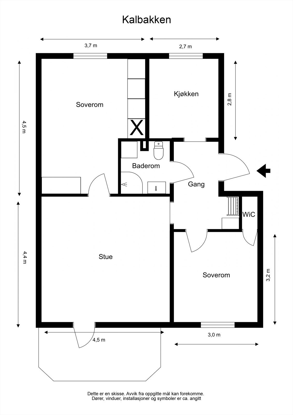 Plantegning med mål Galleribilde