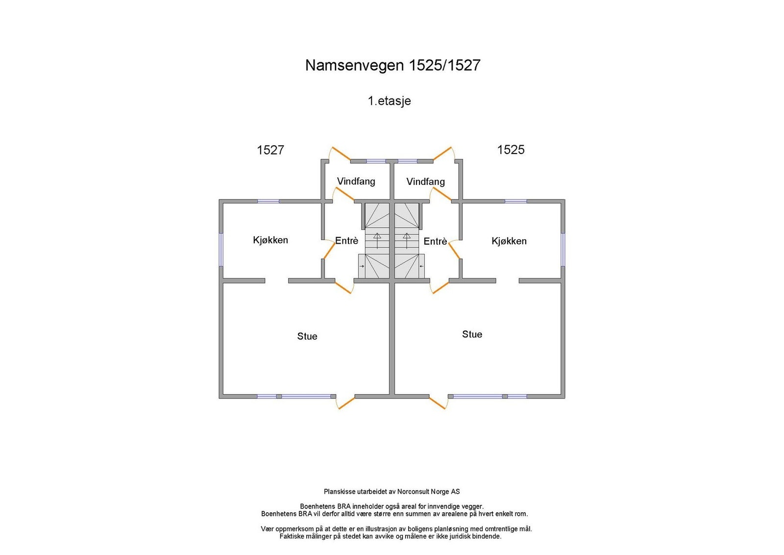 Boligens planskisse - 1. etasje Galleribilde