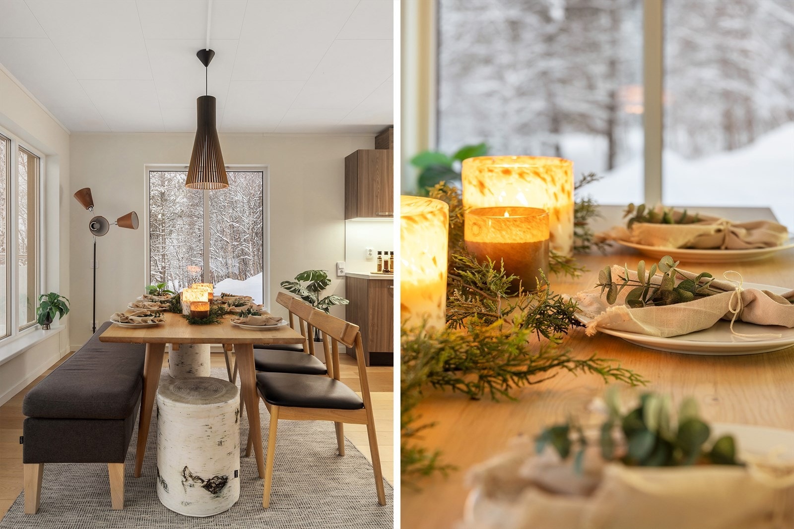 De rause vindusflatene gir mye lys inn og man har naturen nært på. Galleribilde