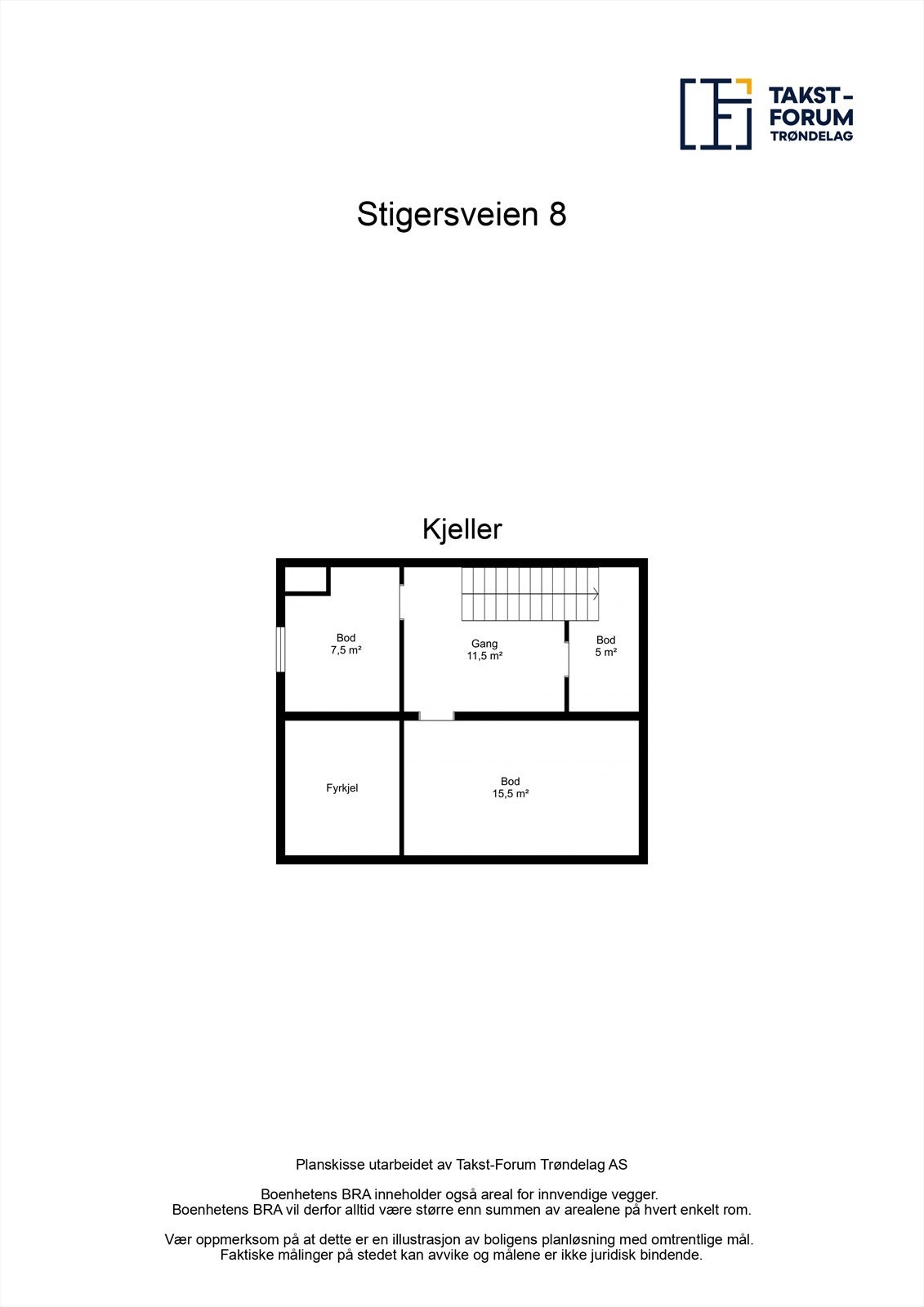 Planskisse kjeller. Galleribilde