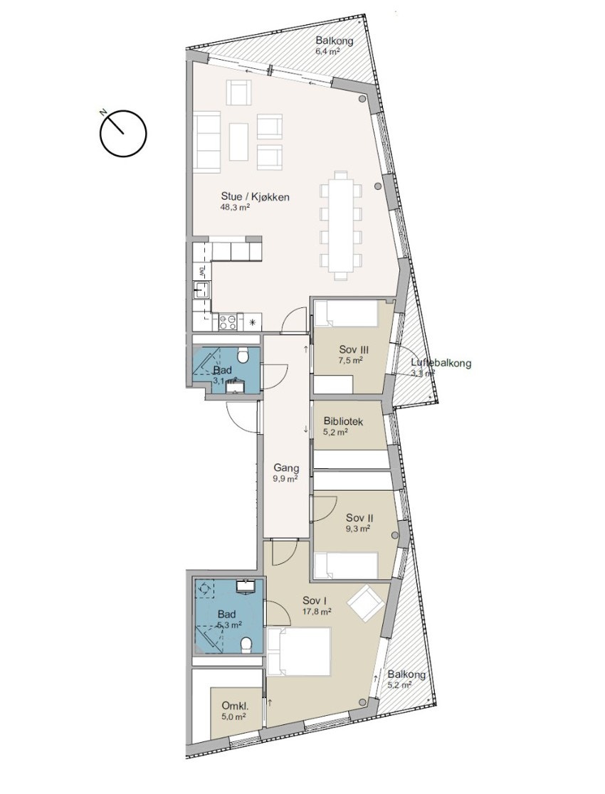 Plantegning for leilighet B2-502 Galleribilde