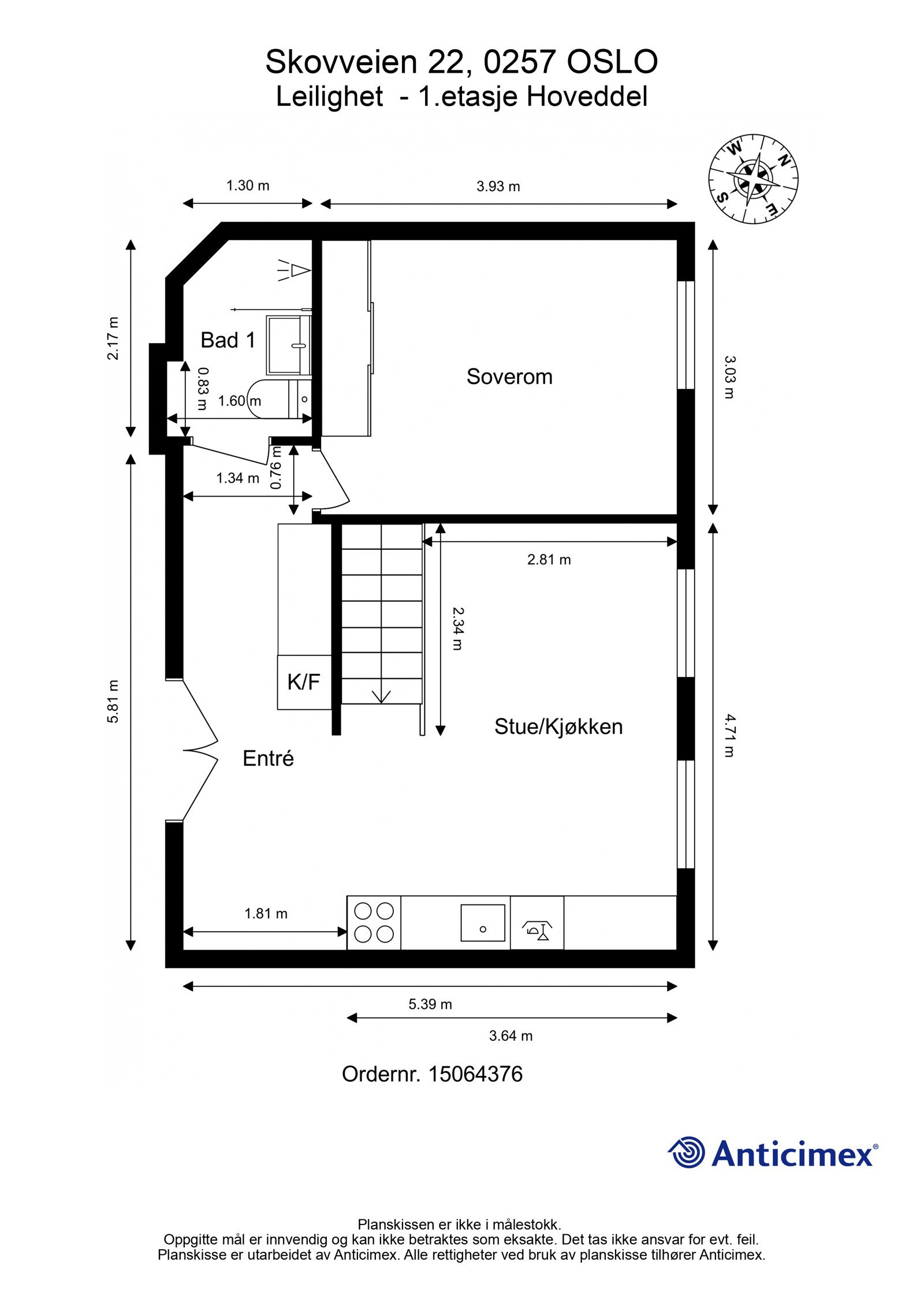 Plan 1.etasje - Hoveddel Galleribilde