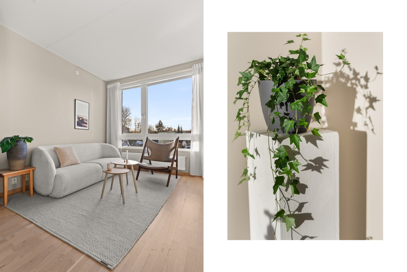 Her er det god plass til å møblere med ønsket stuemøblement. Galleribilde