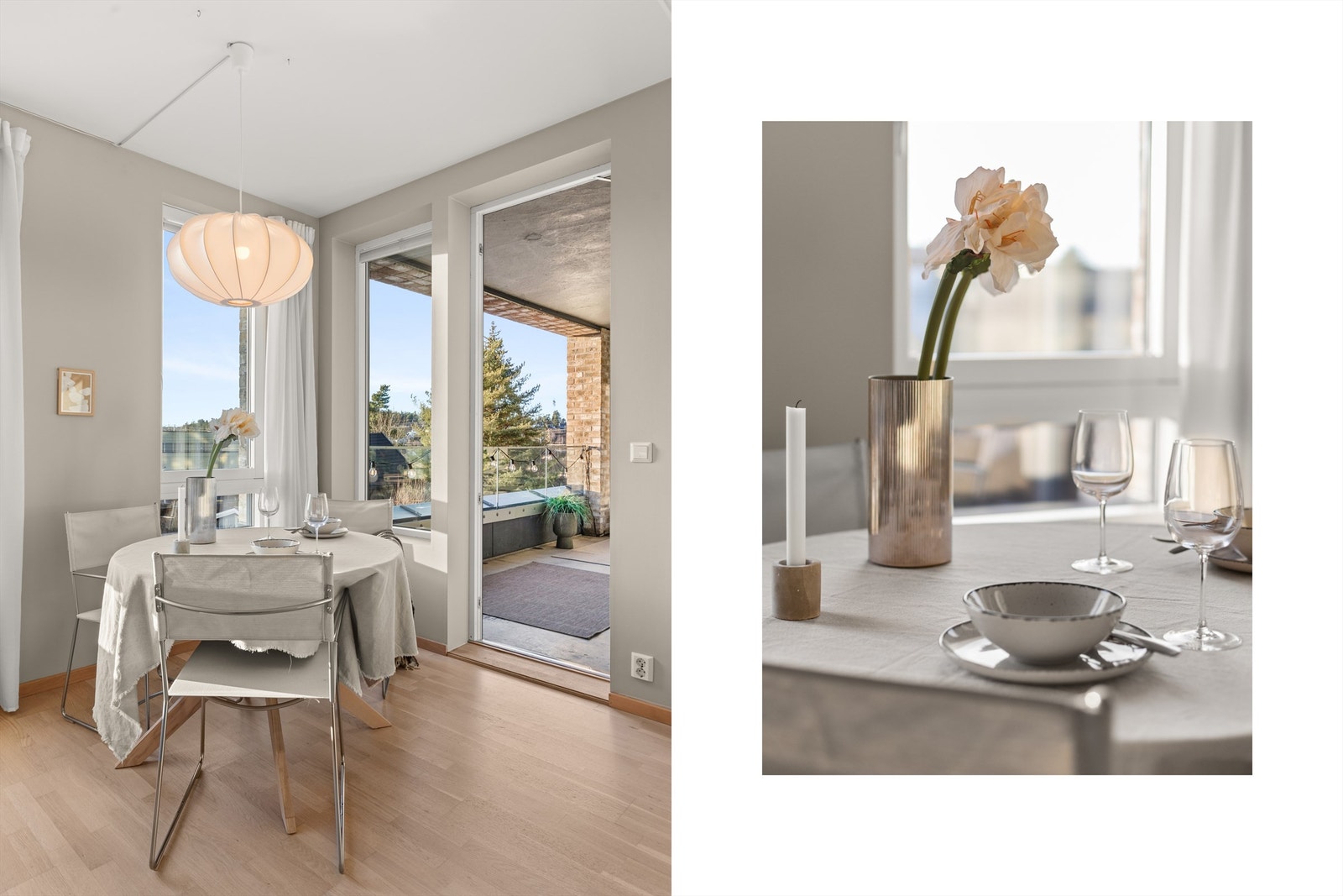 Fra stuen er det også utgang til leilighetens vestvendte balkong. Galleribilde
