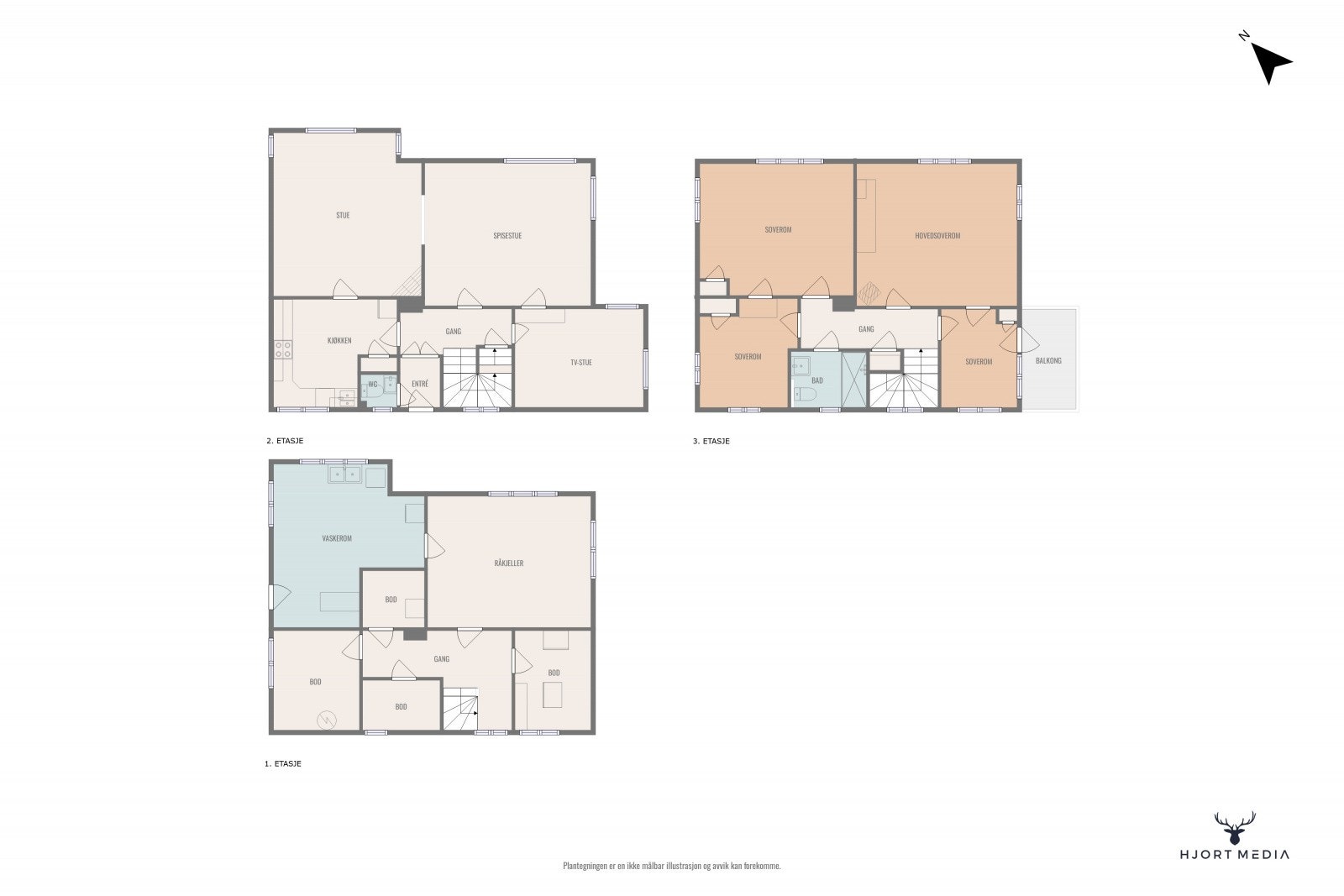 Plantegning begge etasjer Galleribilde