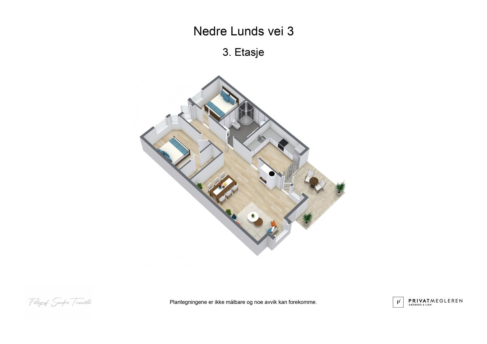 3d-tegning over leiligheten Galleribilde