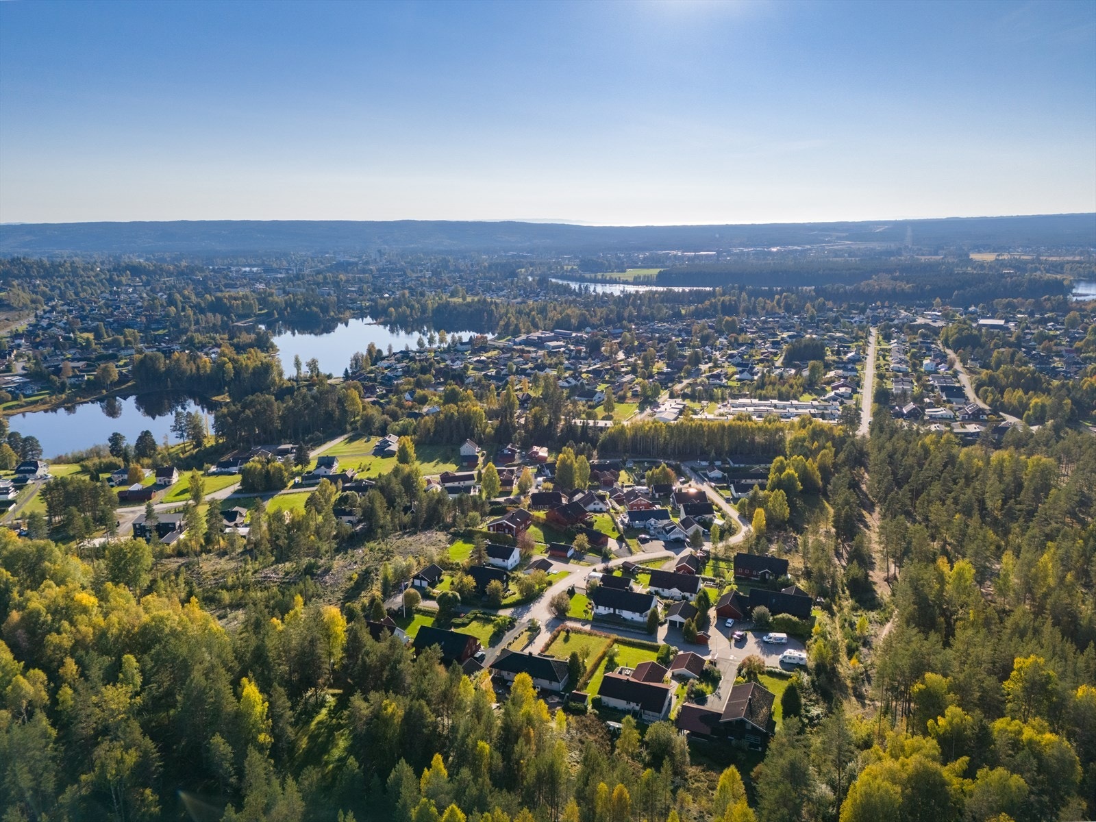 Dronebilde over nærområdet. Galleribilde